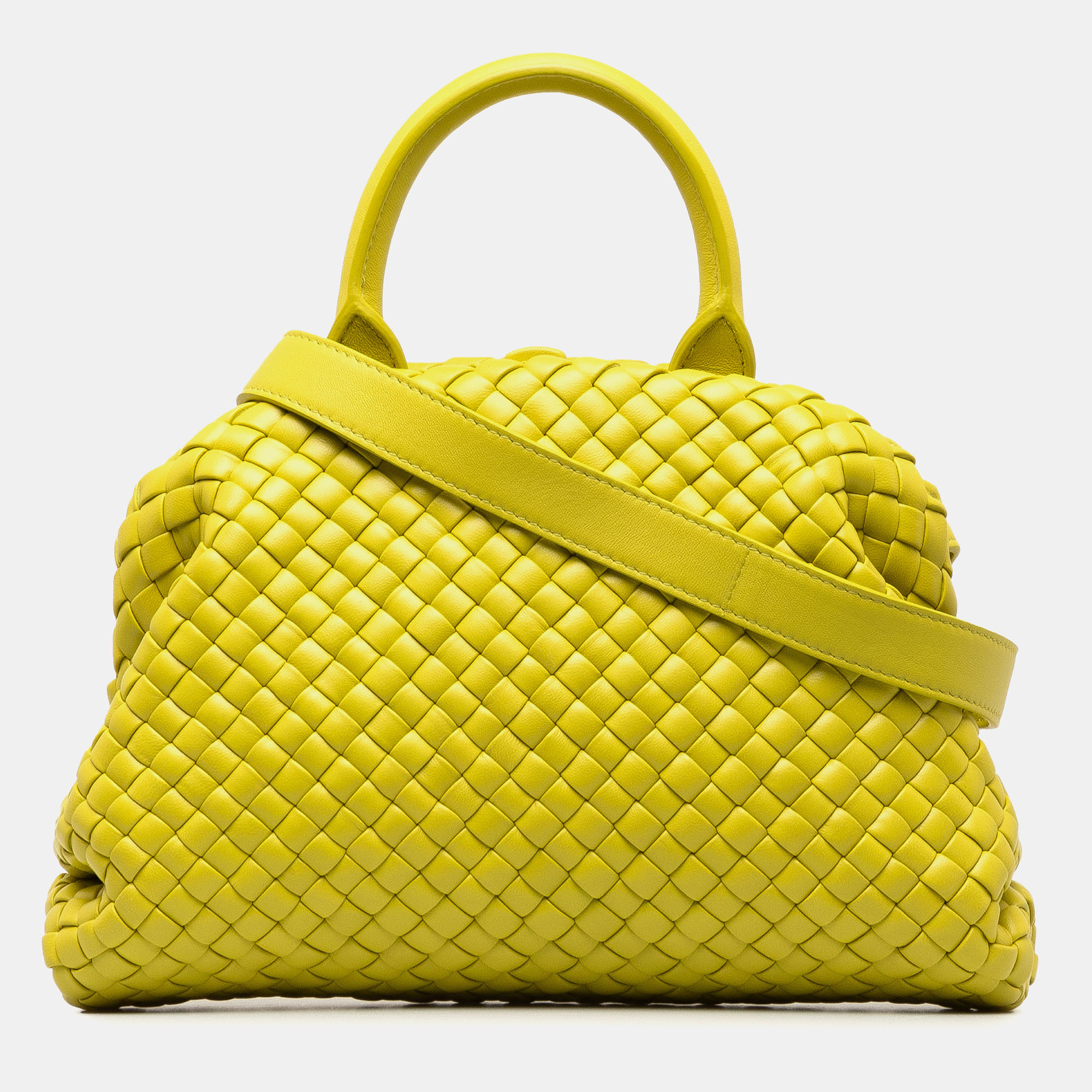

Bottega Veneta Medium Intrecciato Top Handle Satchel, Yellow