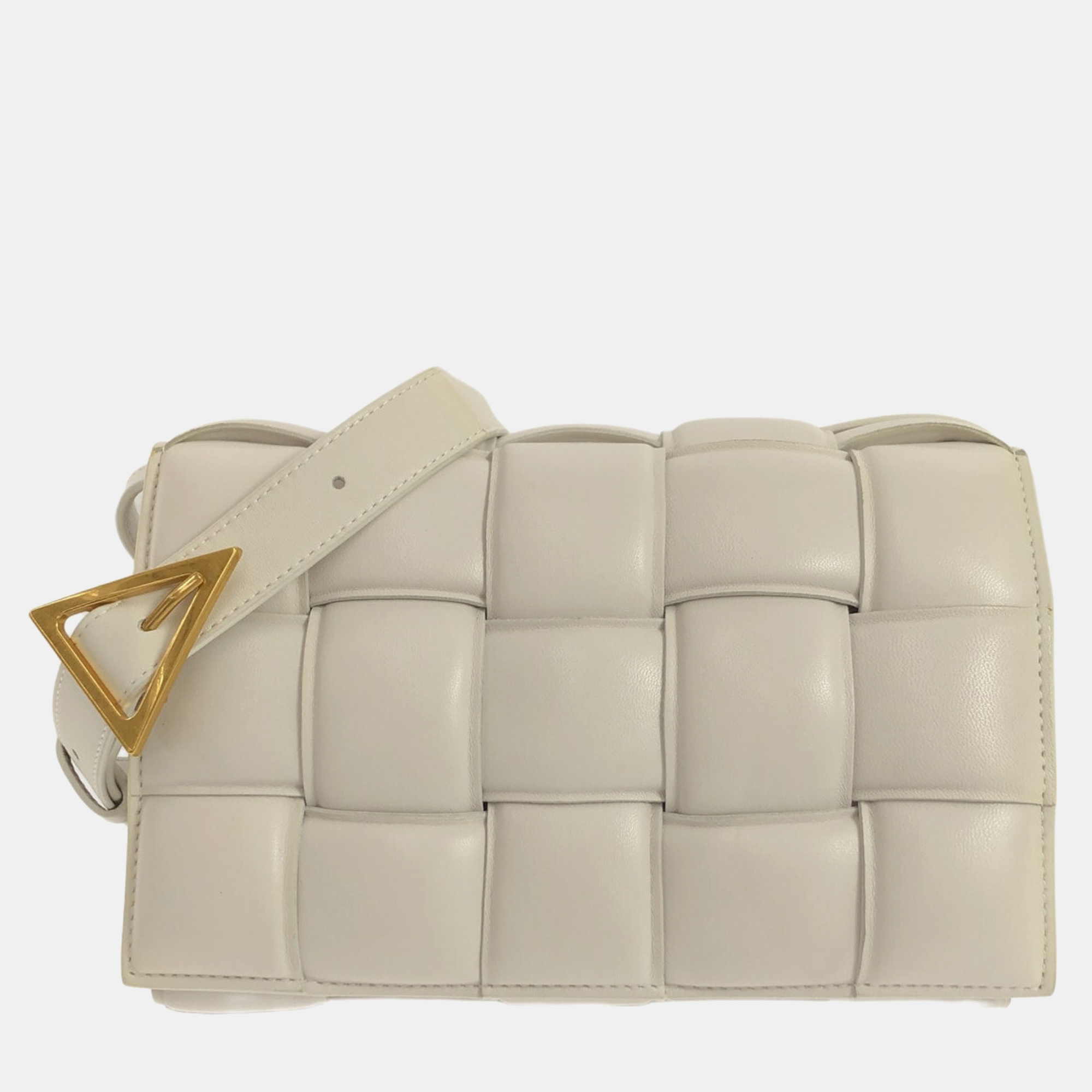 

Bottega Veneta Calfskin Intrecciato Padded Cassette Crossbody, White