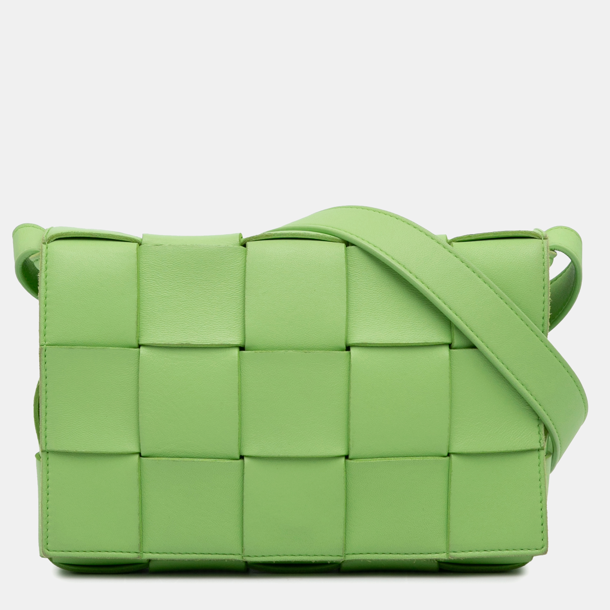 

Bottega Veneta Calfskin Intrecciato Cassette Crossbody, Green