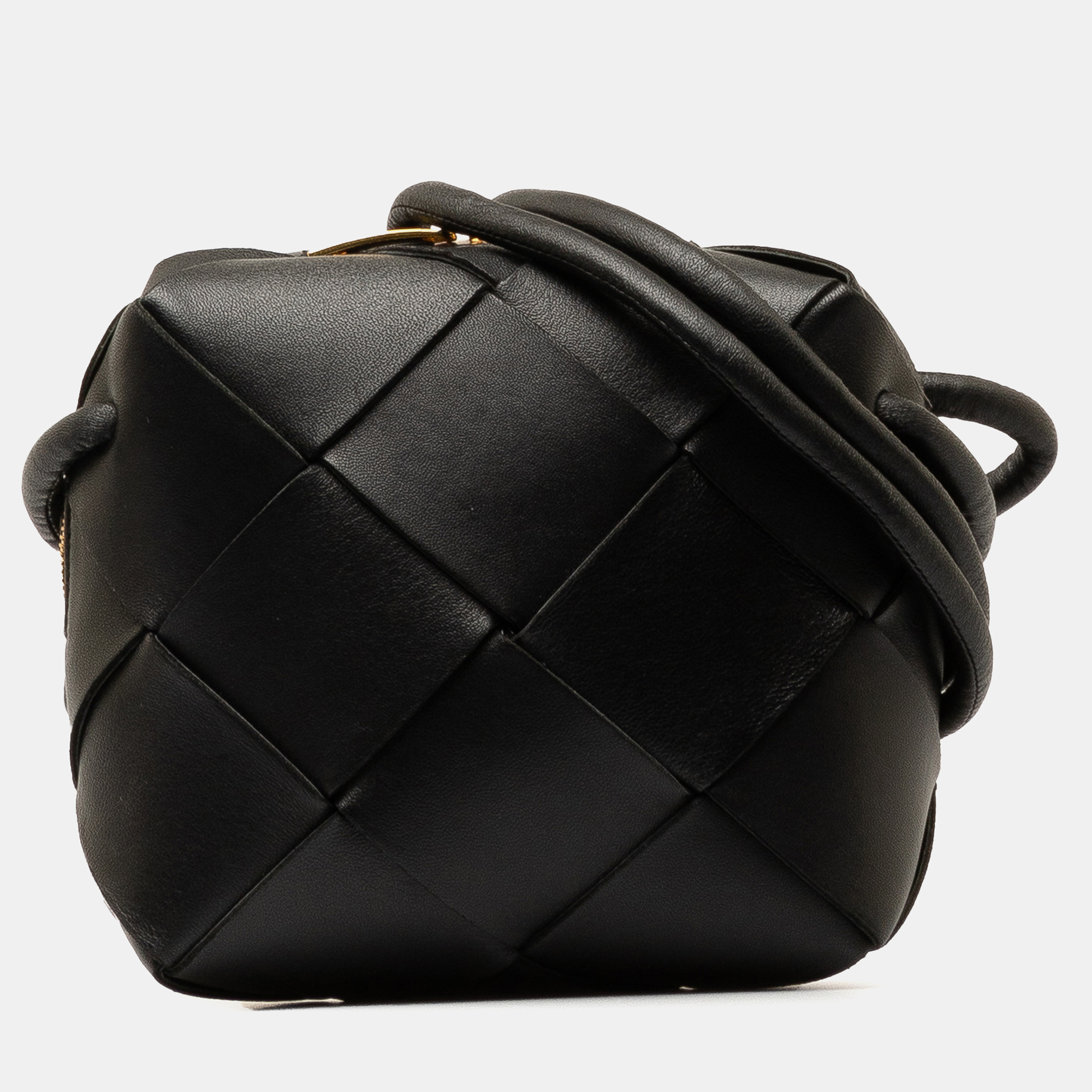 

Bottega Veneta Mini Lambskin Intrecciato Cassette Camera Bag, Black