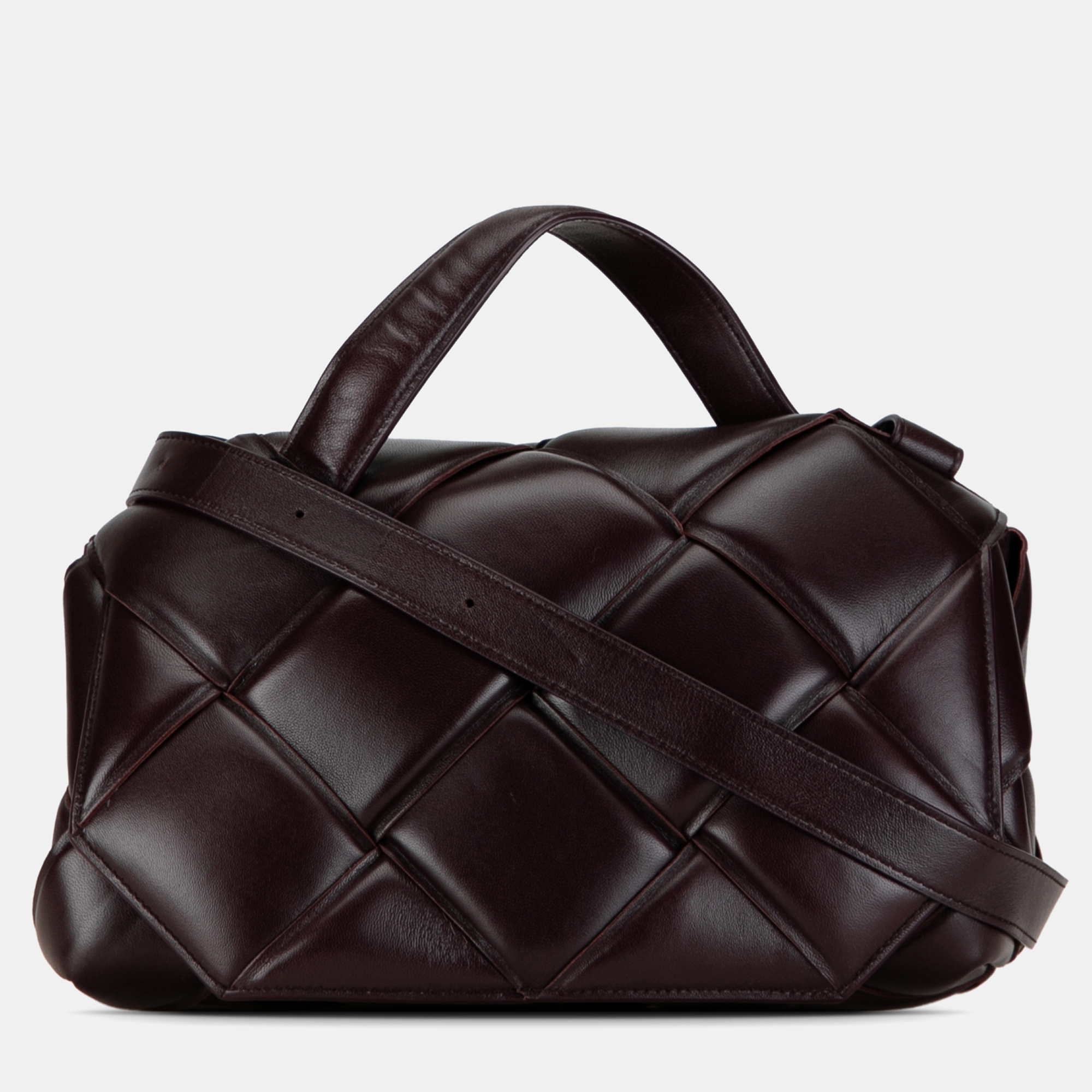 

Bottega Veneta Maxi Intrecciato Padded Top Handle Bag, Burgundy