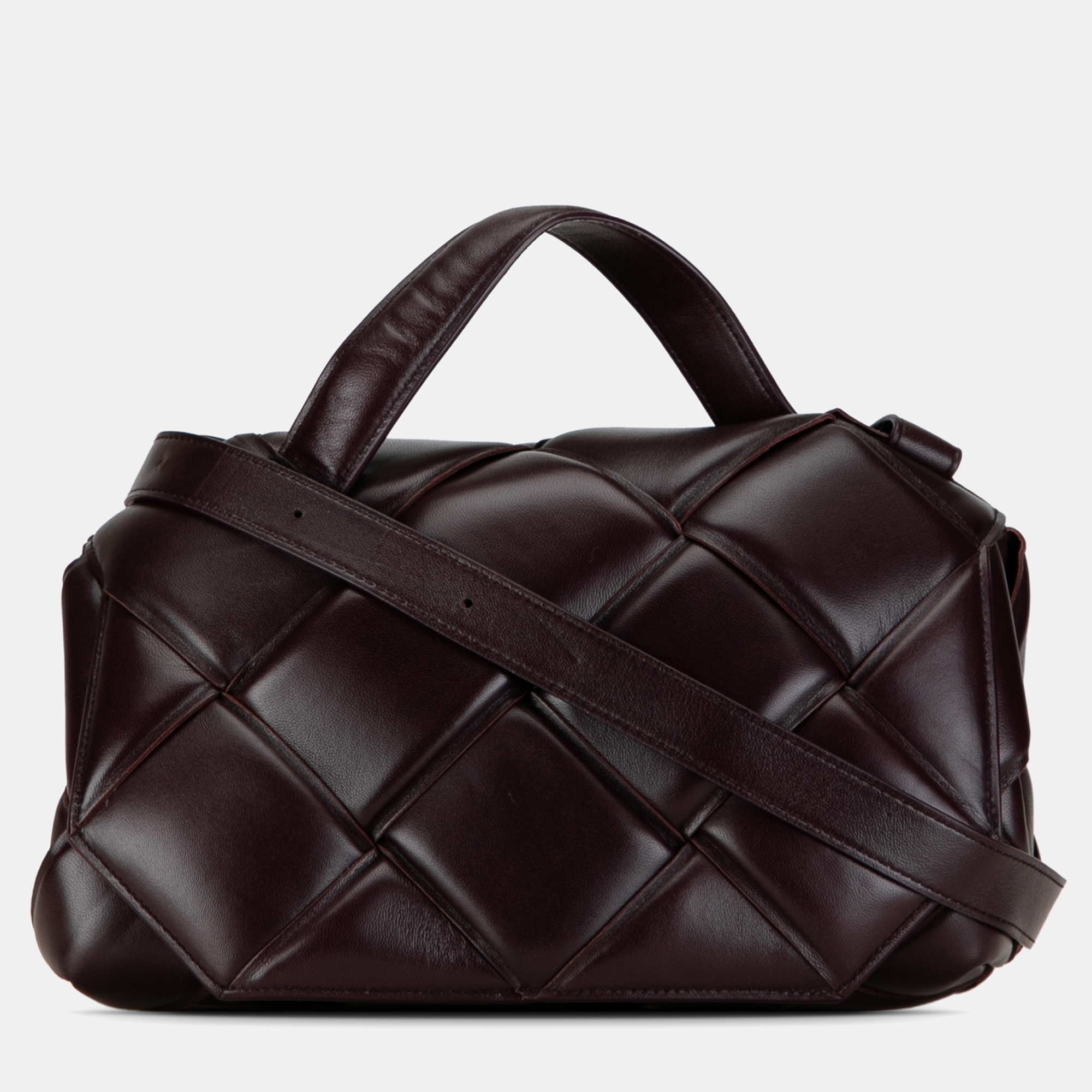 

Bottega Veneta Maxi Intrecciato Padded Top Handle Bag, Burgundy