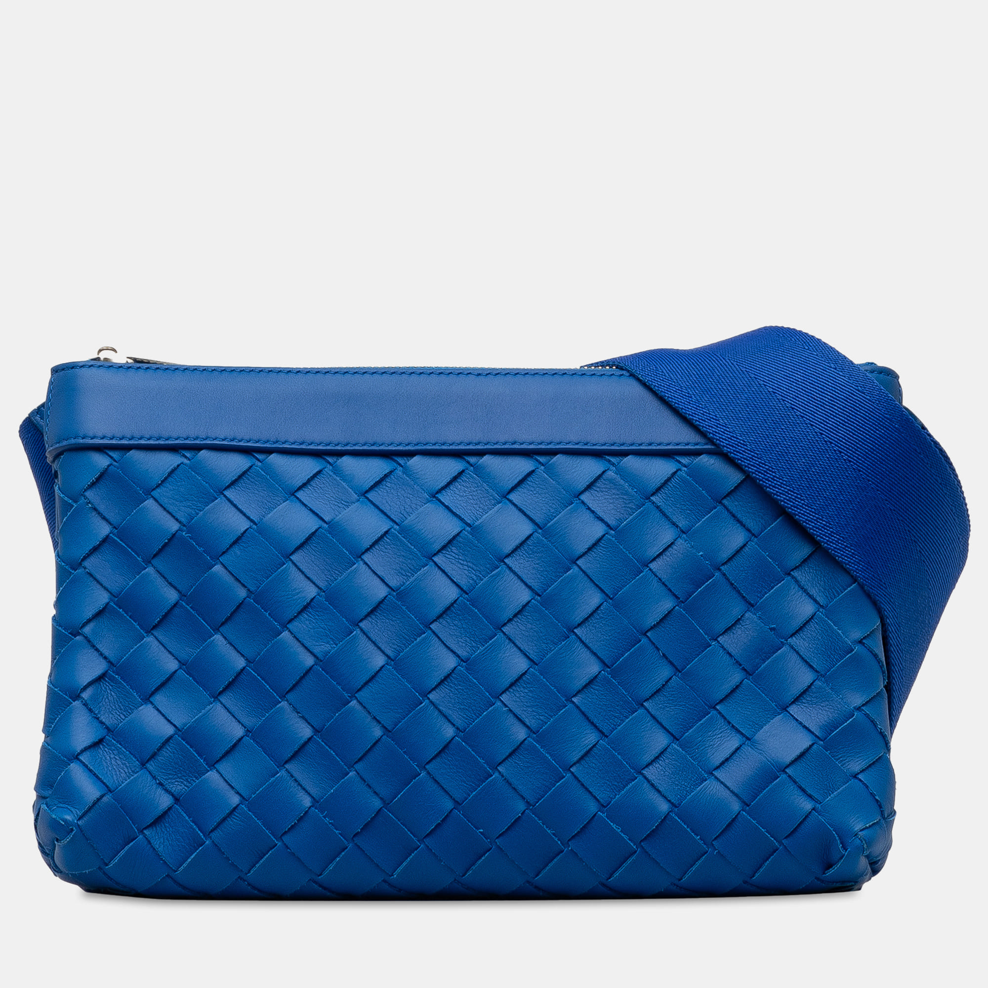 

Bottega Veneta Intrecciato Duo Crossbody, Blue