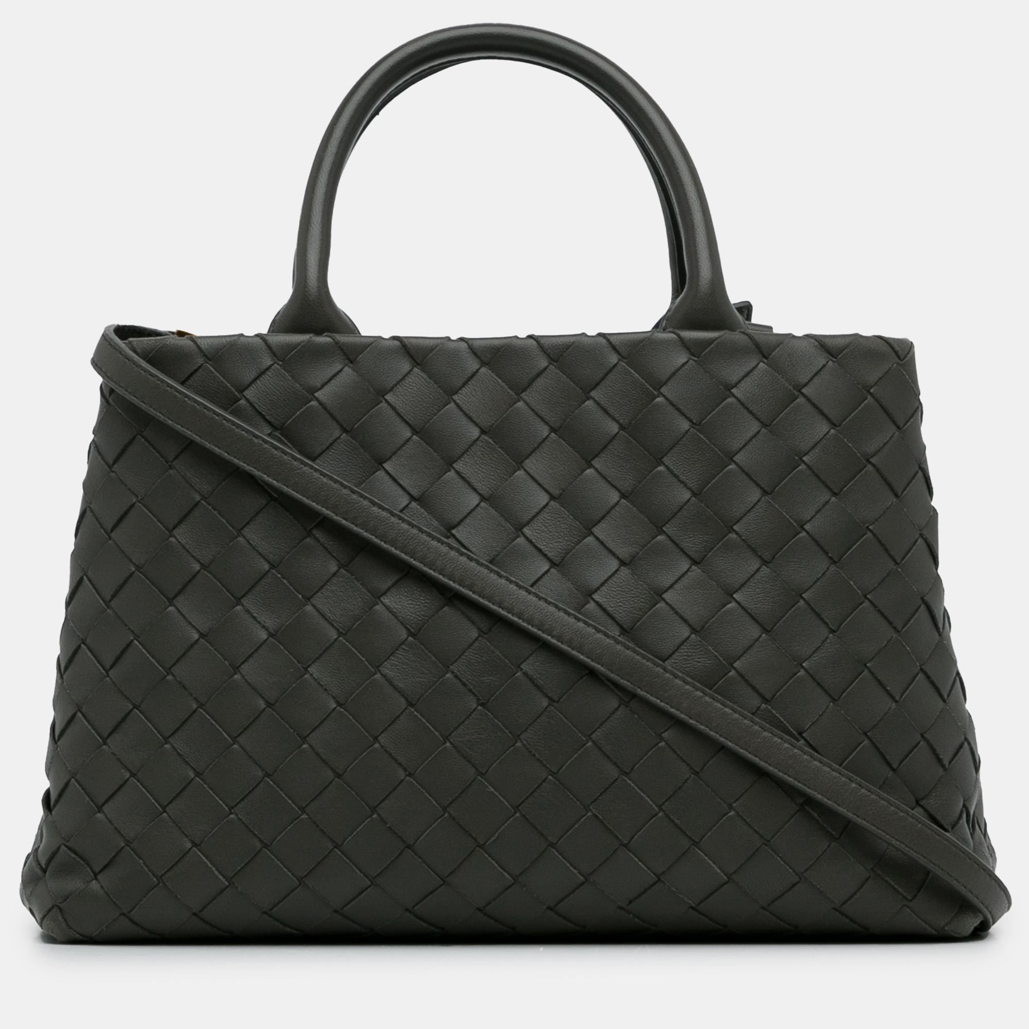 

Bottega Veneta Small Intrecciato Satchel Bag, Grey