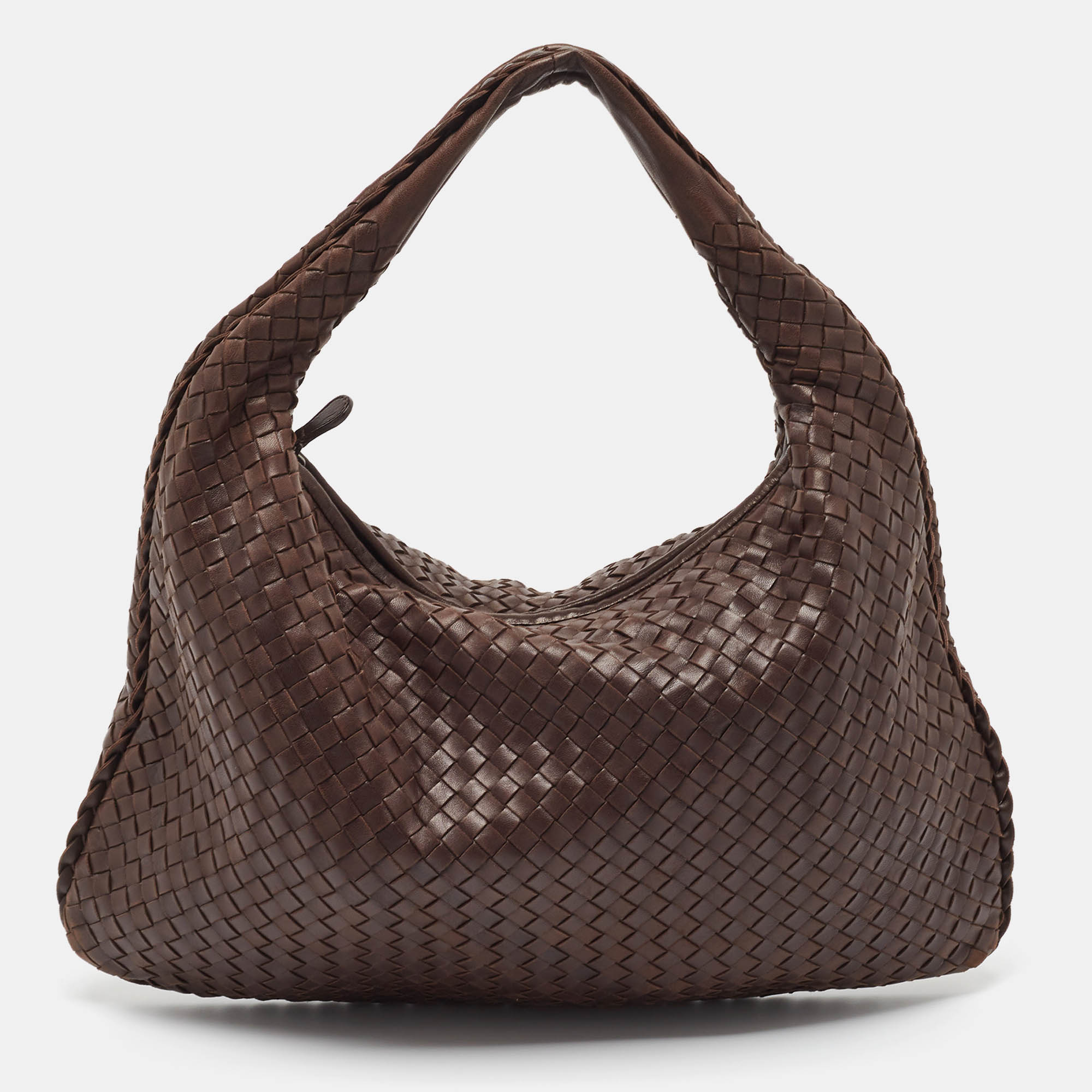 

Bottega Veneta Brown Intrecciato Leather Large Veneta Hobo