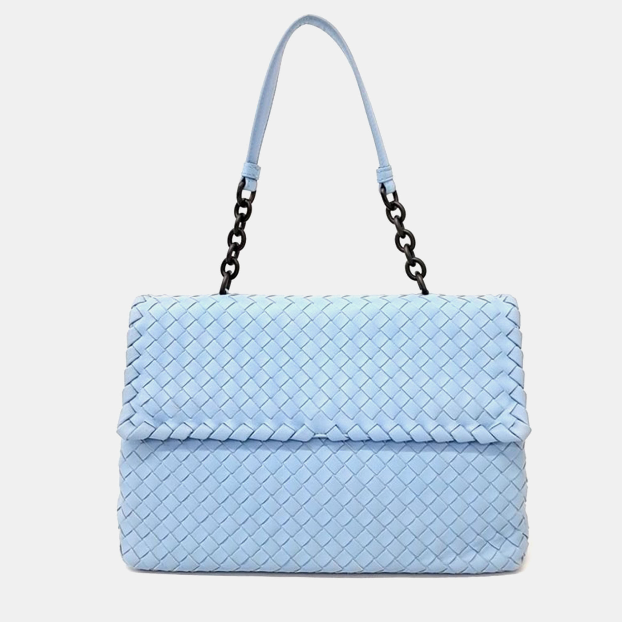 Pre-owned Bottega Veneta Mesh Olympia Bag In Blue