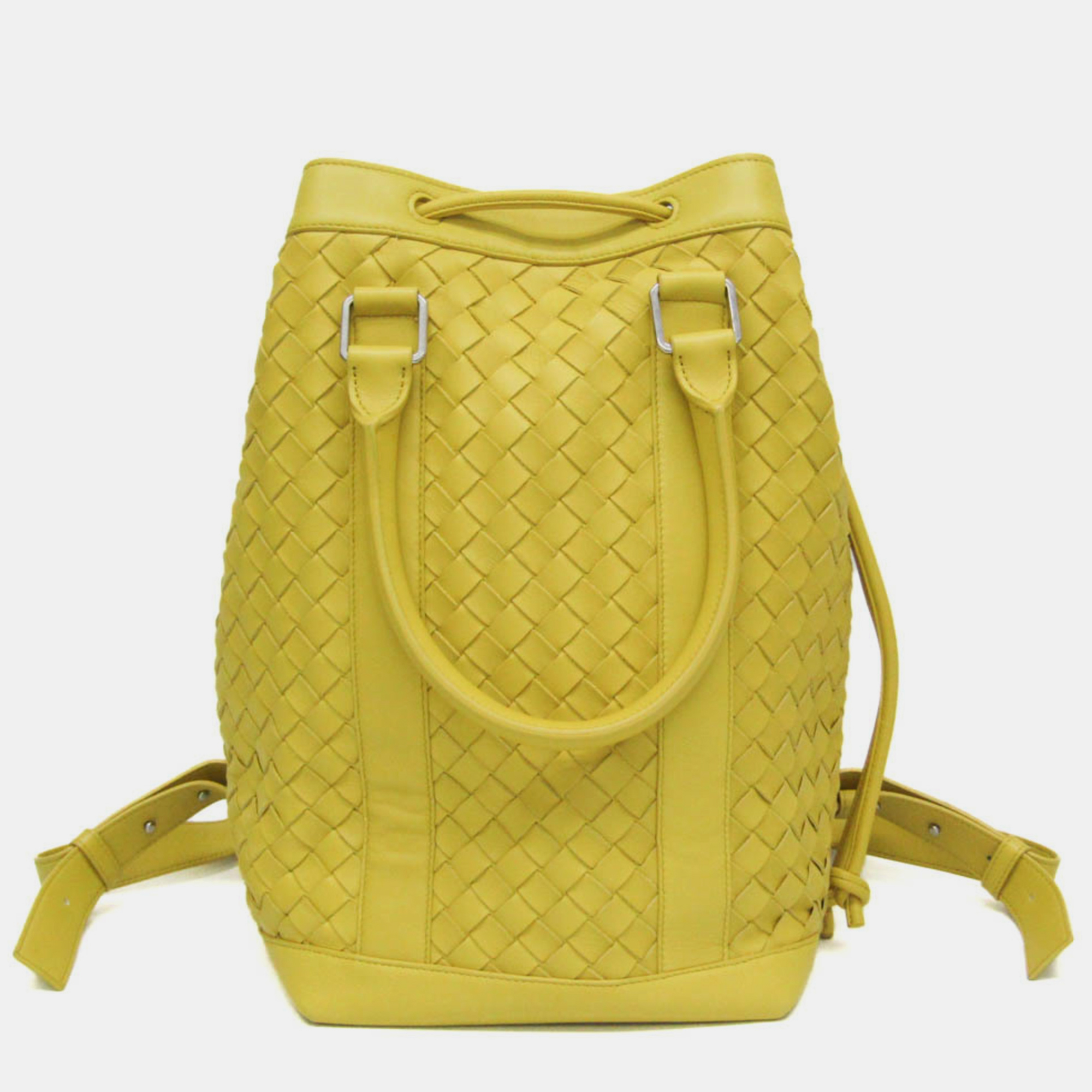 

Bottega Veneta Yellow Intrecciato Leather Backpack