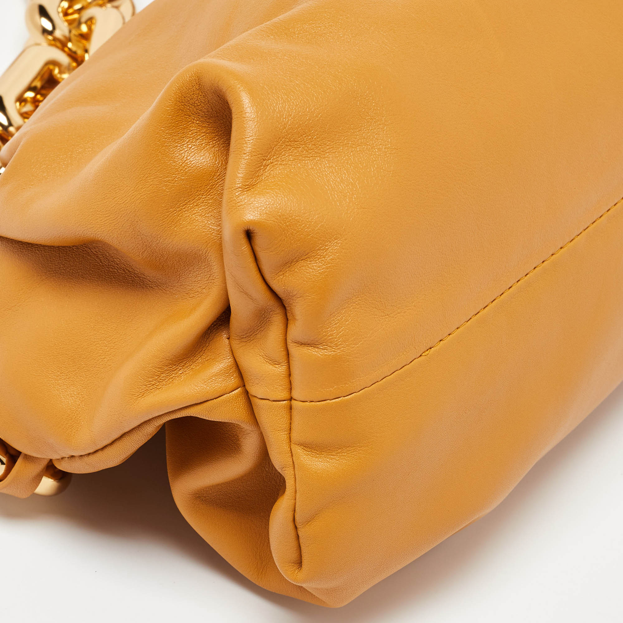 Bottega Veneta Mustard Leather Chain Pouch 