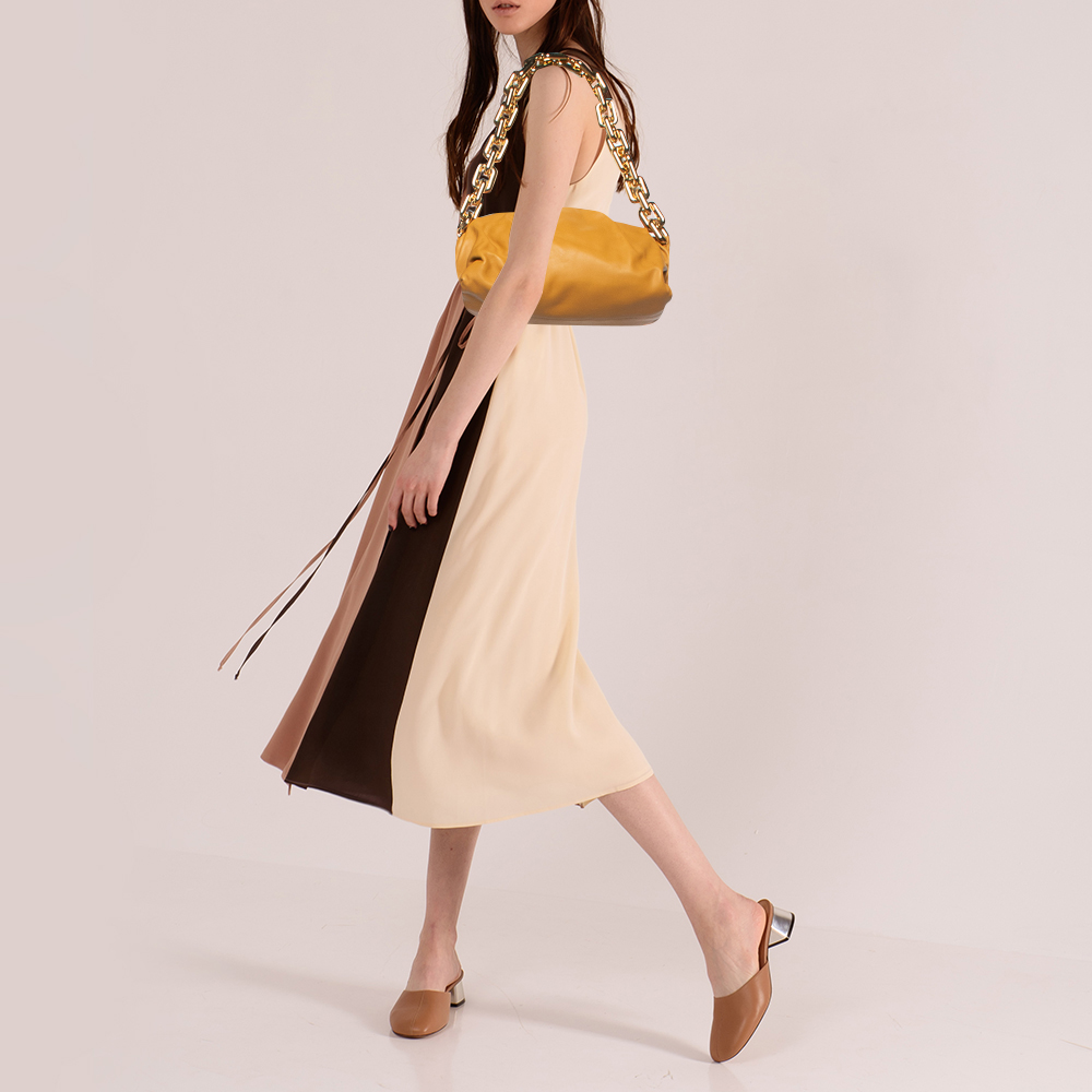 Bottega Veneta Mustard Leather Chain Pouch 