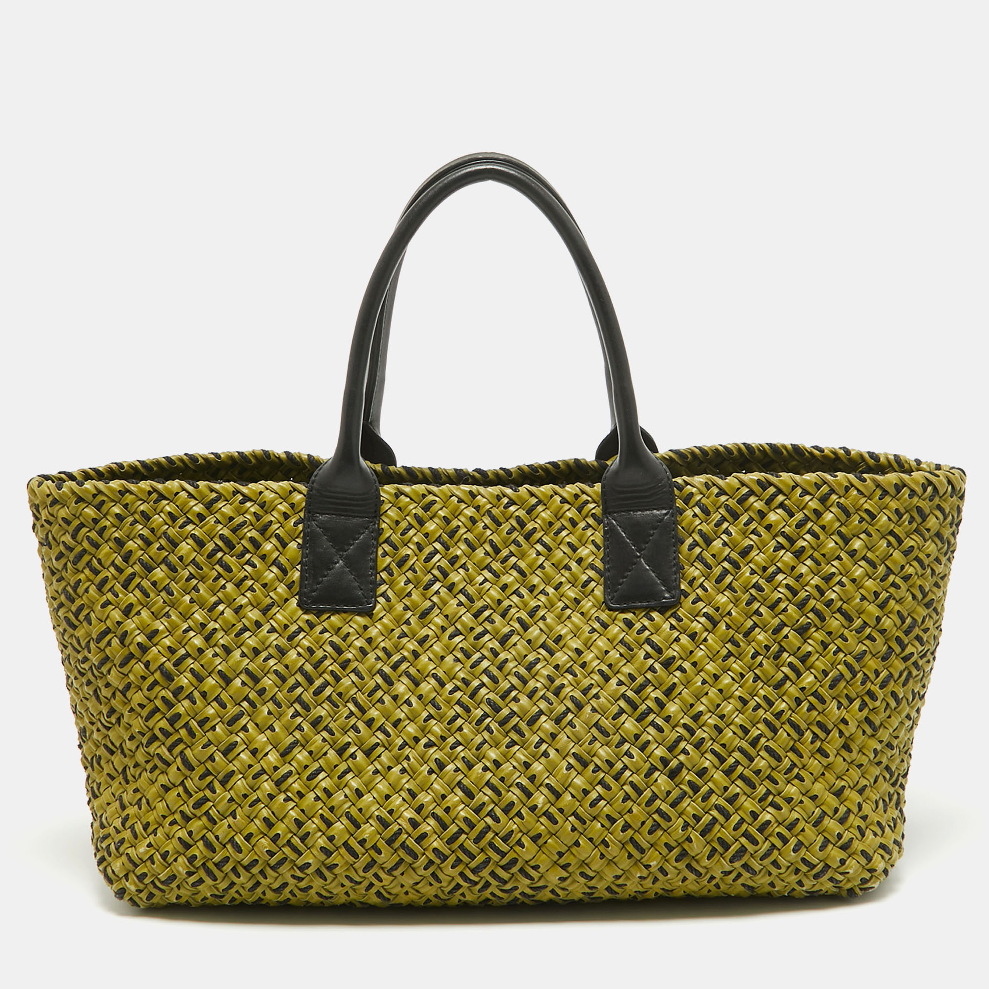 

Bottega Veneta Green/Black Intrecciato Leather Limited Edition 302/750 Cabat Tote