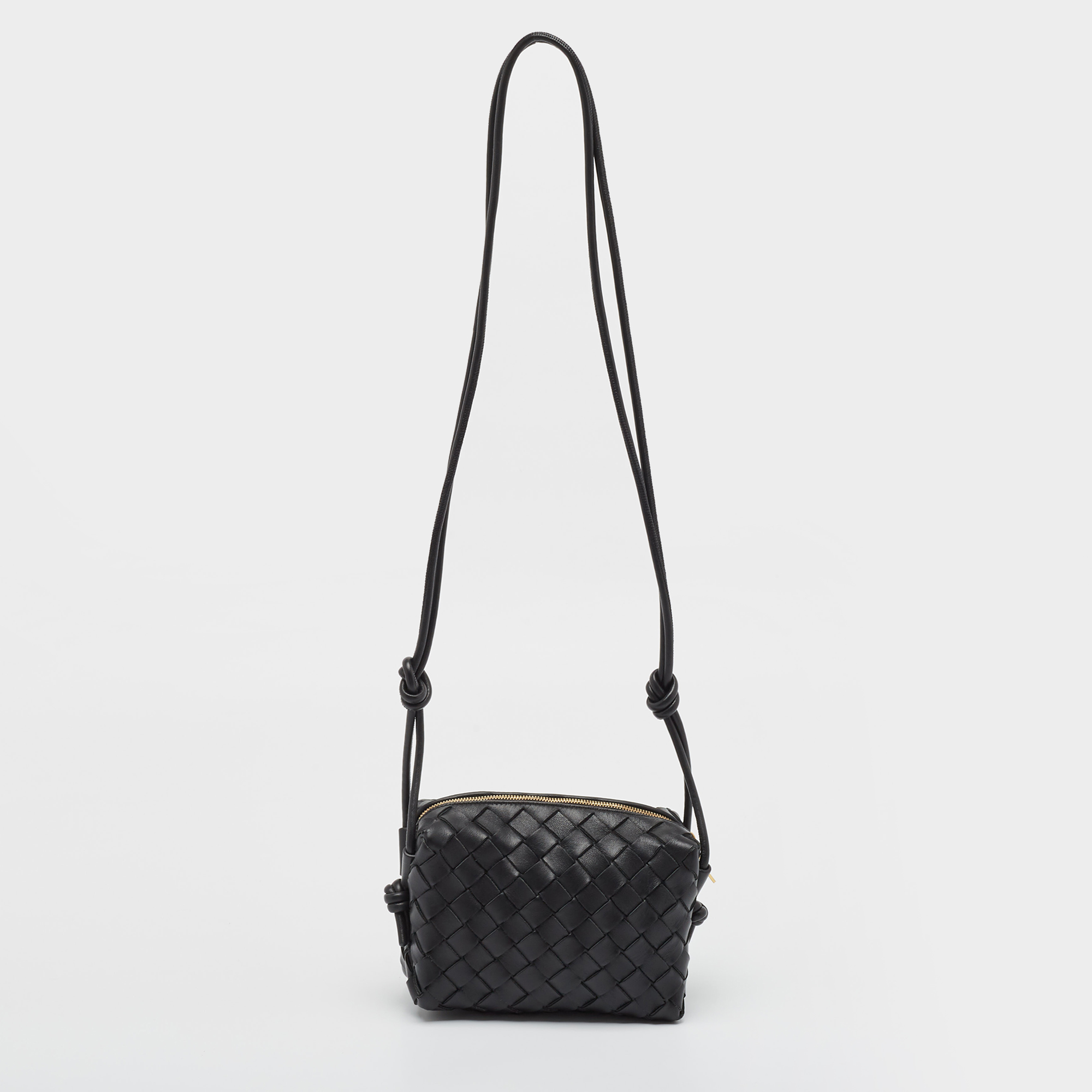 

Bottega Veneta Black Intrecciato Leather Mini Loop Camera Bag