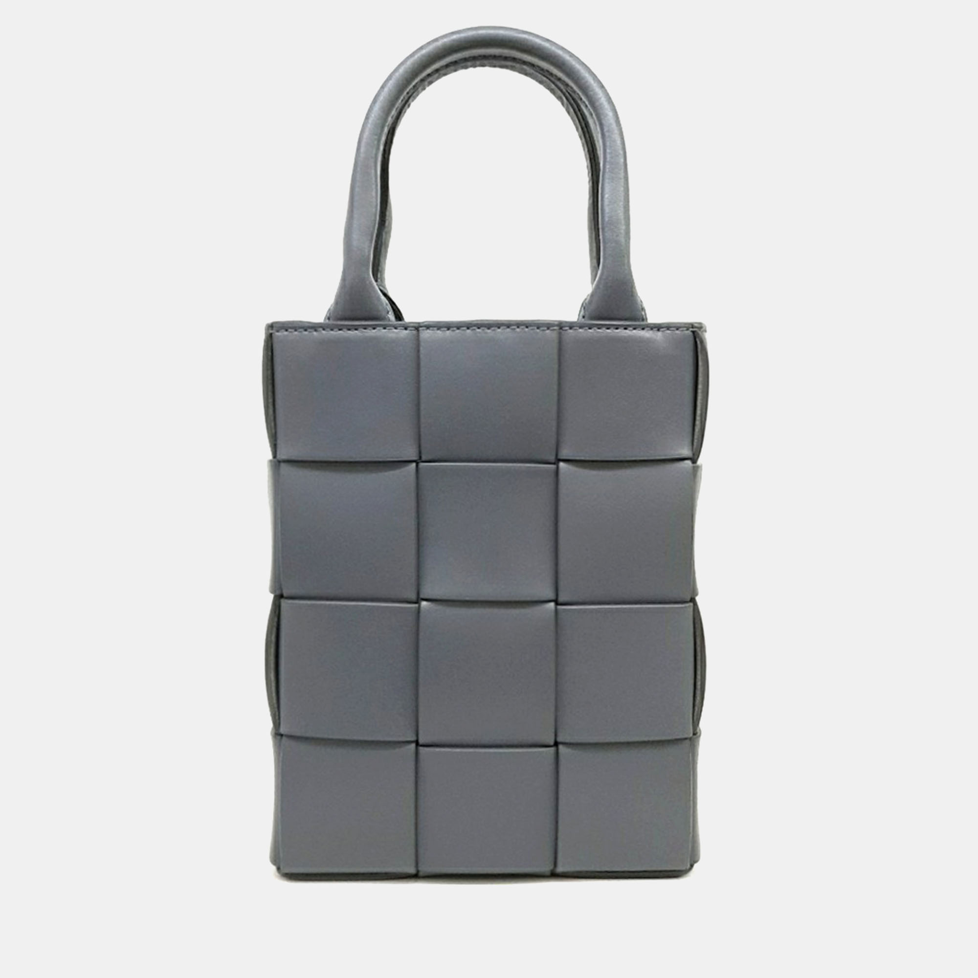 Pre-owned Bottega Veneta Mini Cassette Tote Bag In Grey