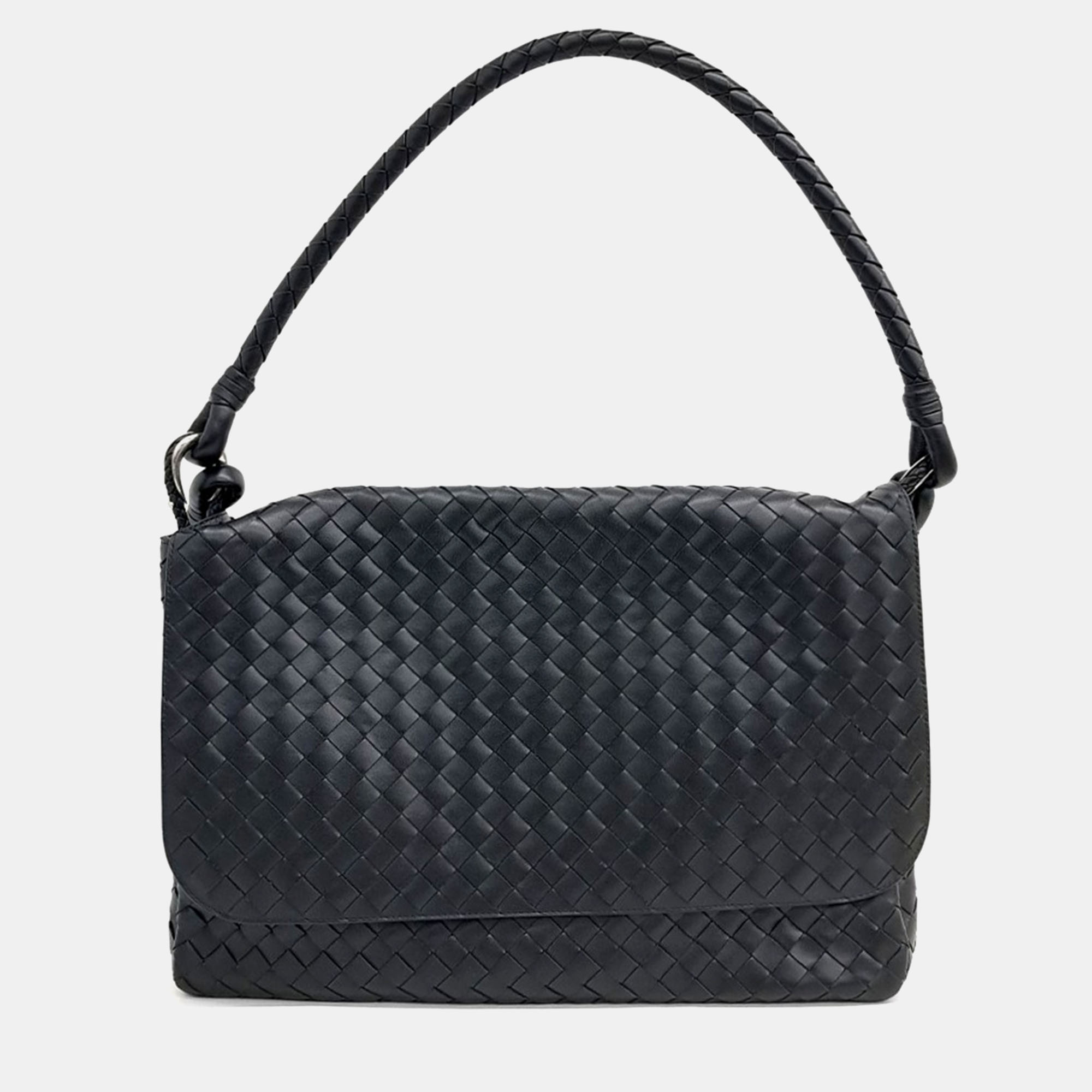 Pre-owned Bottega Veneta Mesh Shoulder Bag In Black