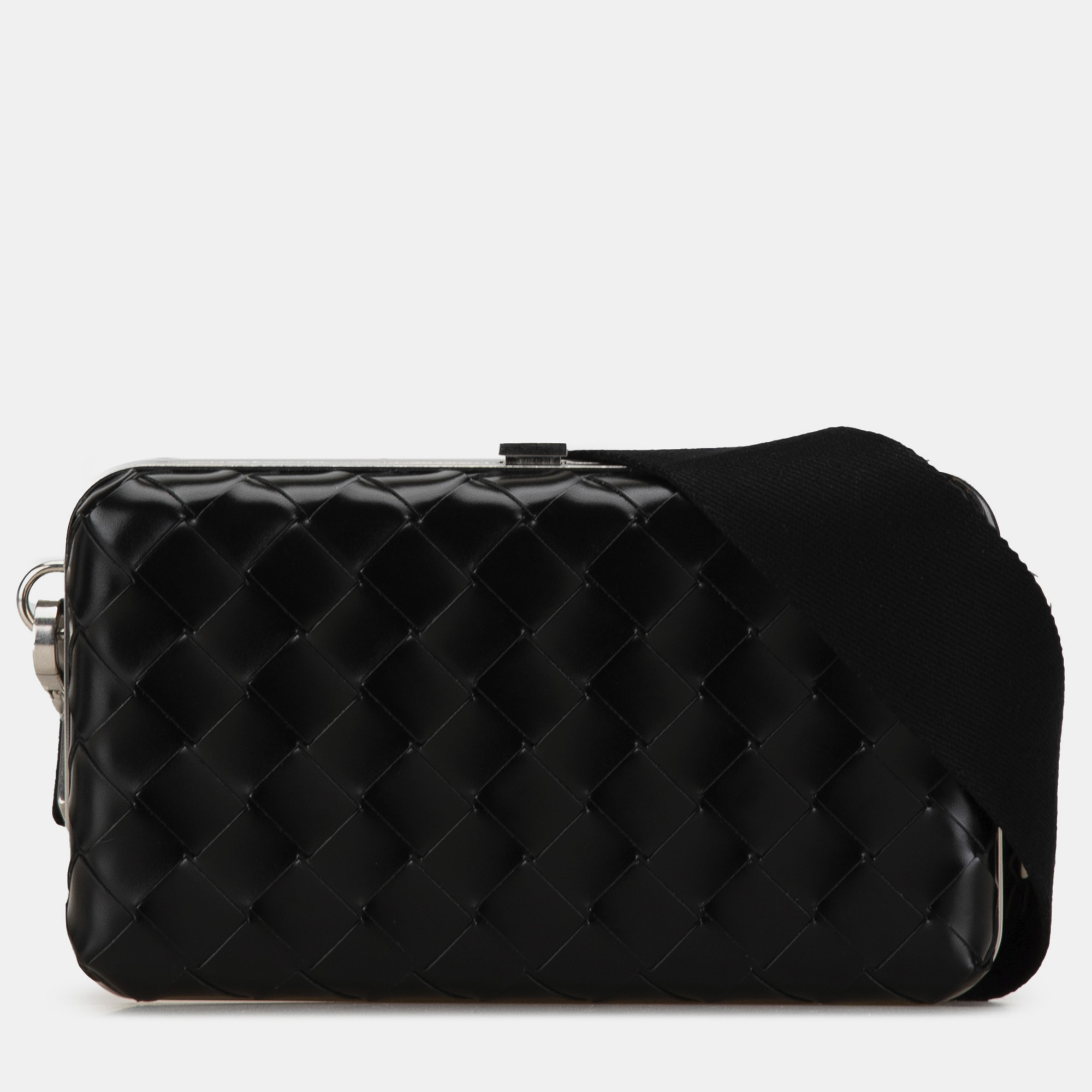 

Bottega Veneta Spazzolato Intrecciato Box Messenger Bag, Black