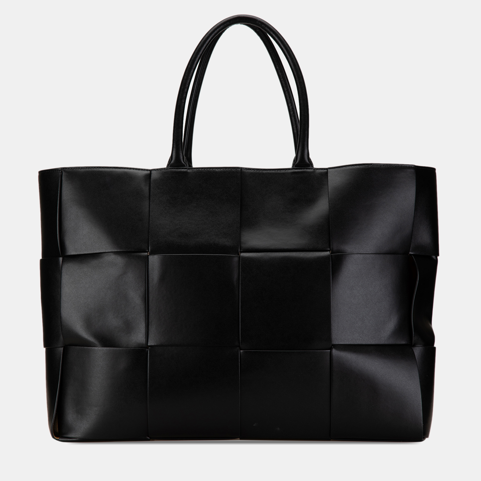 

Bottega Veneta Black Large Lambskin Intrecciato Arco Tote