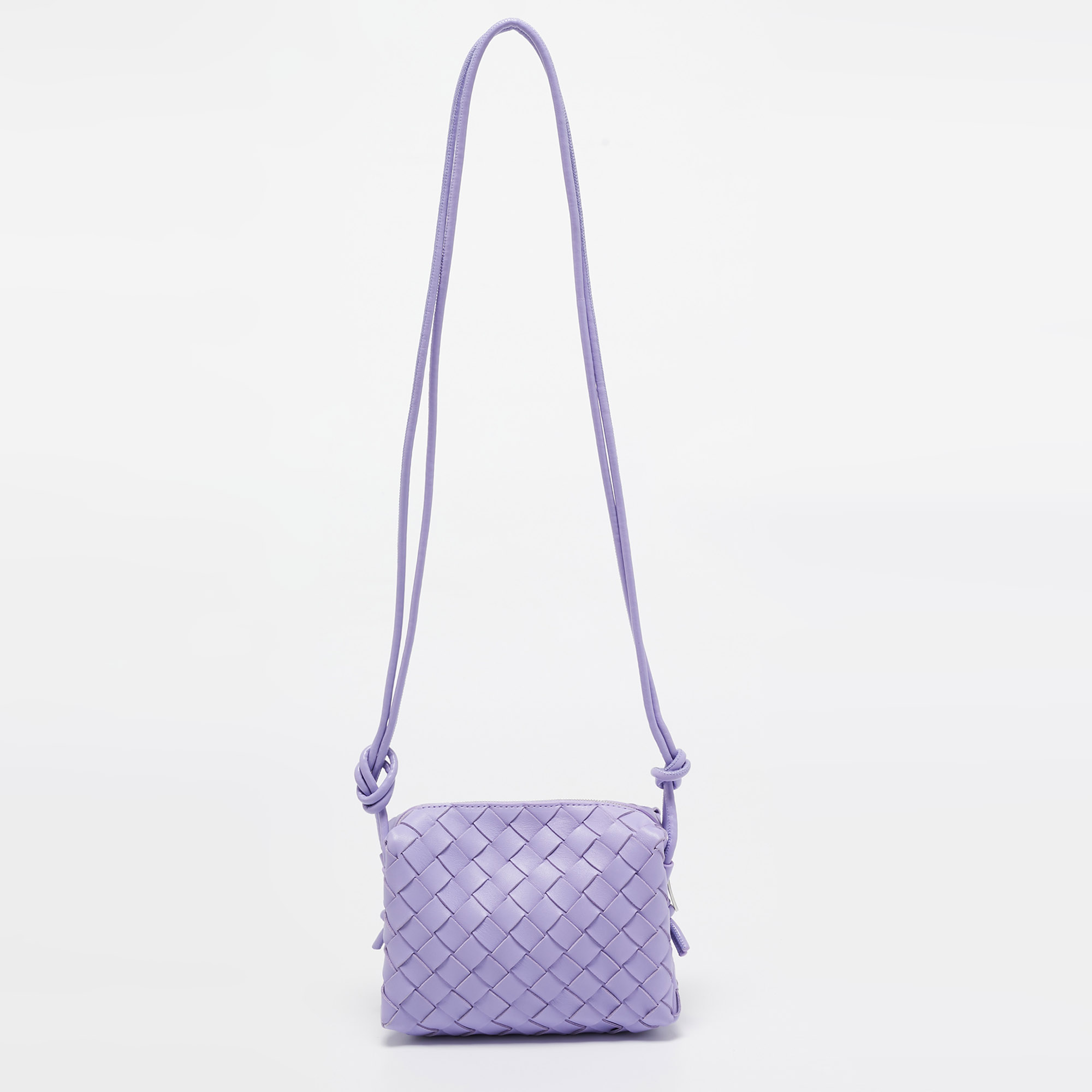 

Bottega Veneta Lavander Intrecciato Leather Mini Loop Camera Crossbody Bag, Purple