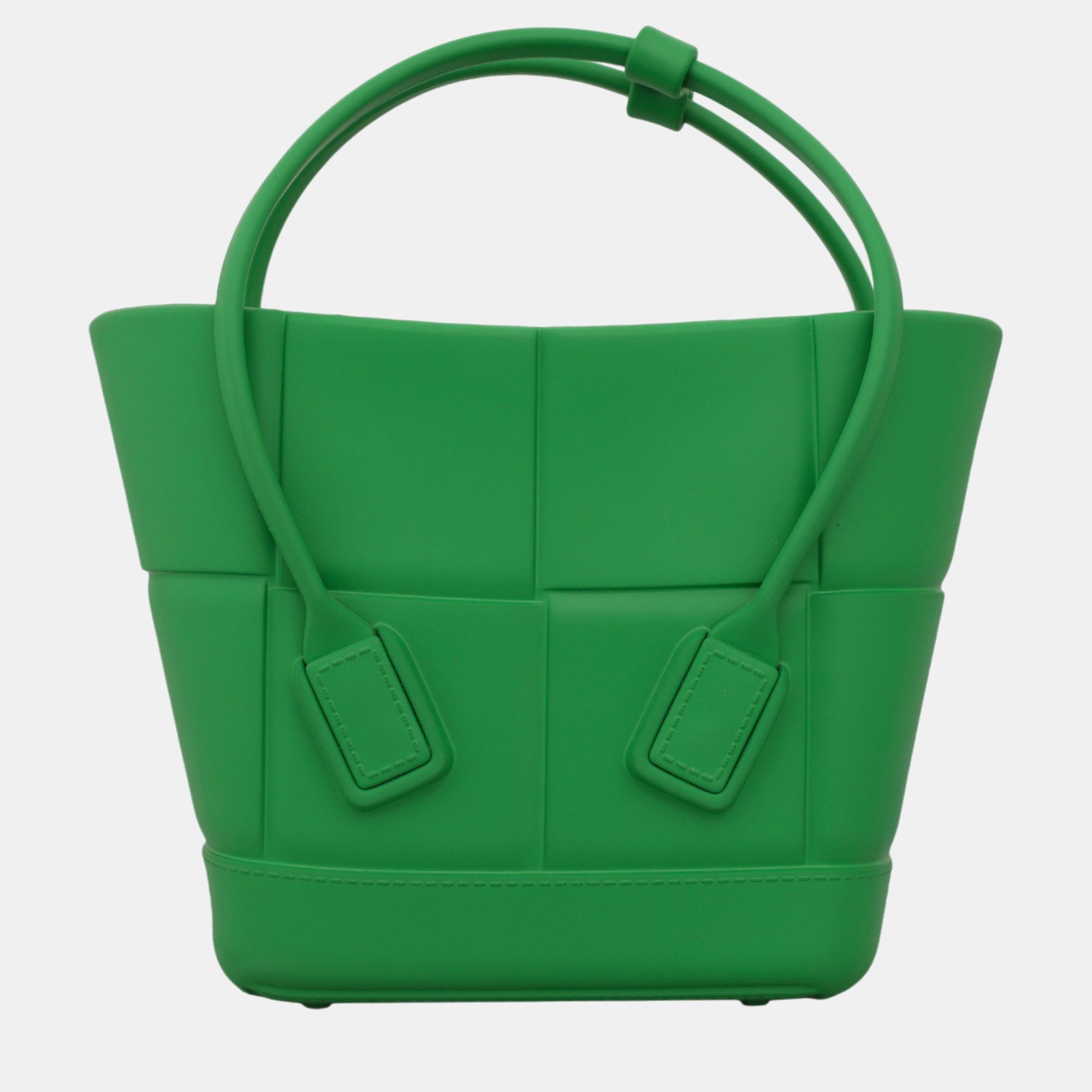 Pre-owned Bottega Veneta Mini Arco Rubber Bag In Green