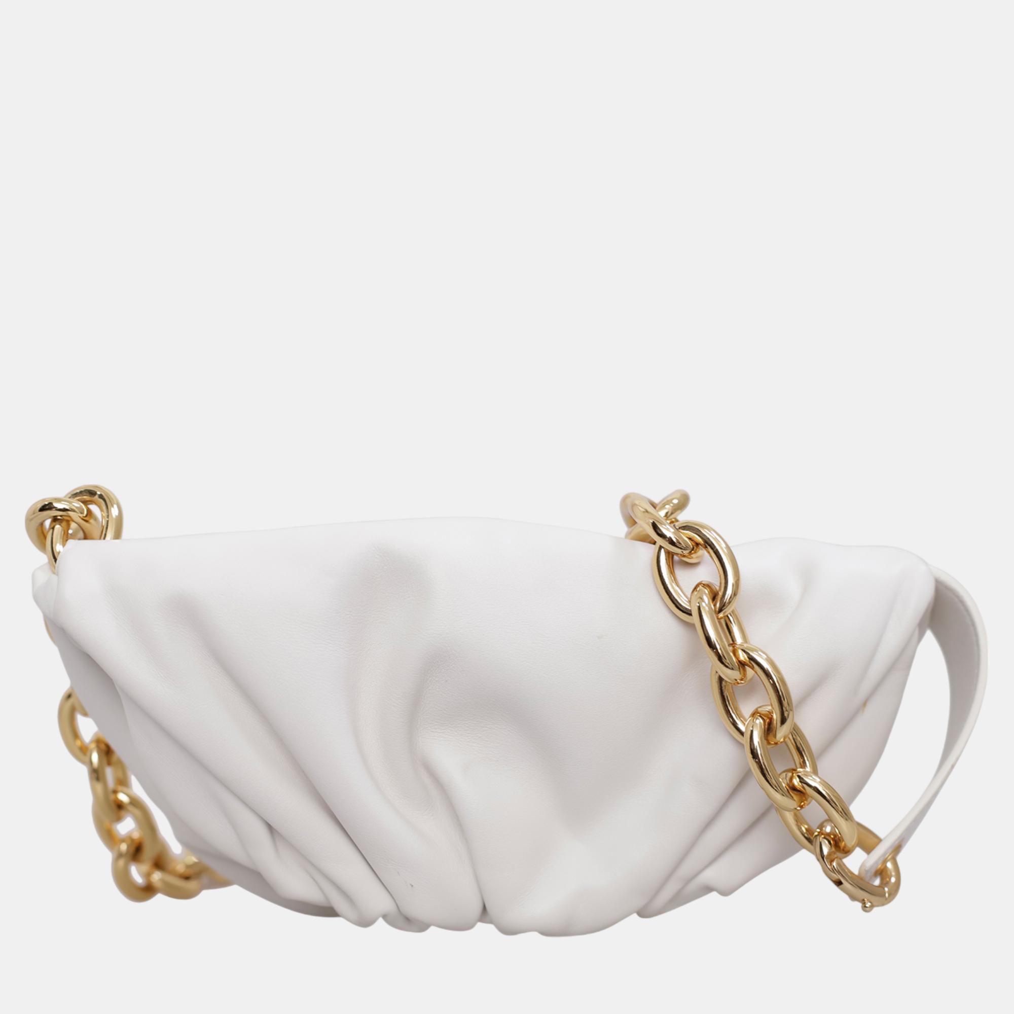 Pre-owned Bottega Veneta The Mini Pouch Belt Bag In White