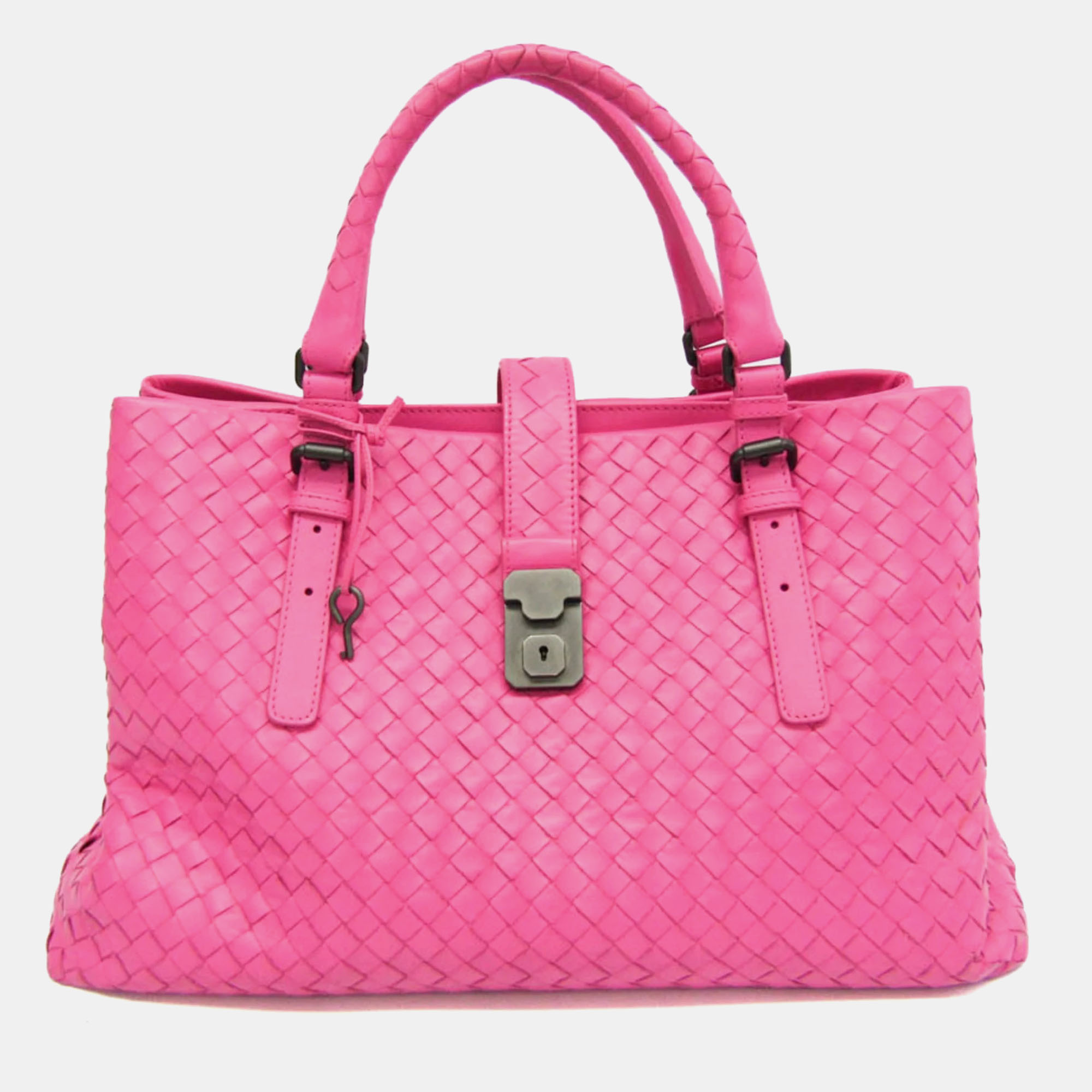 

Bottega Veneta Pink Leather Intrecciato Tote Bag