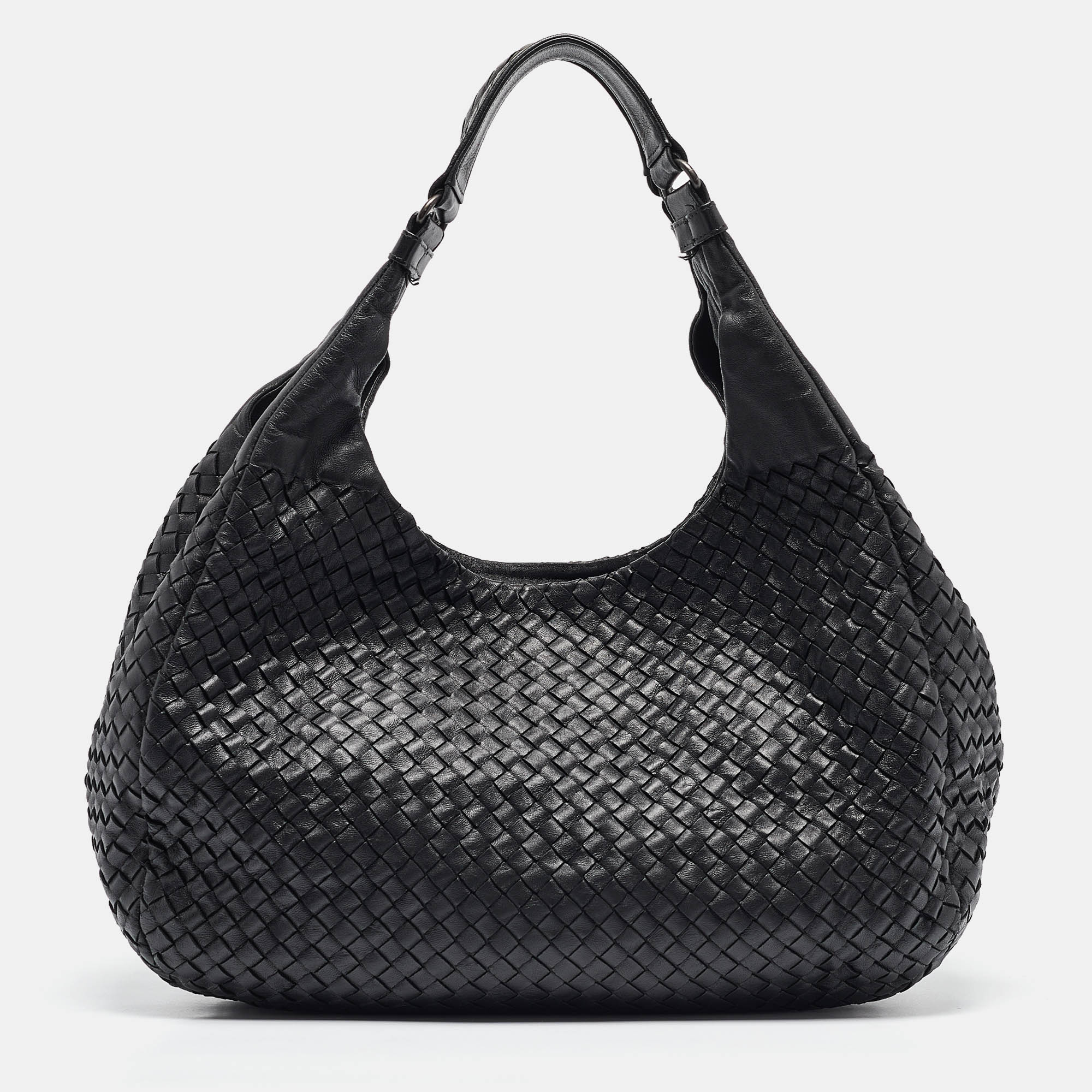 

Bottega Veneta Black Intrecciato Leather Campana Hobo