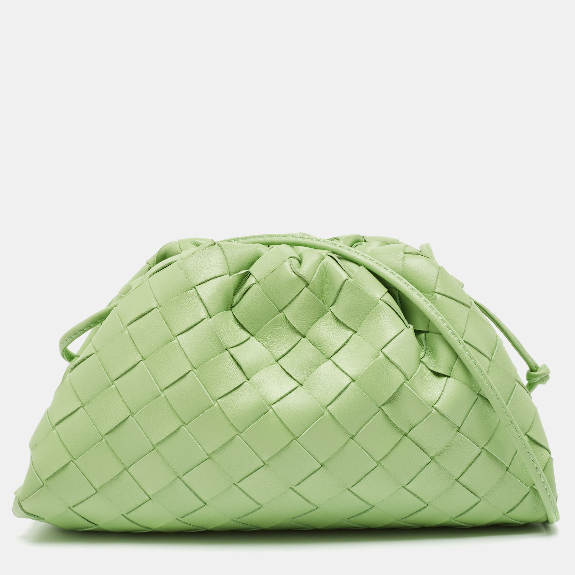 

Bottega Veneta Green Intrecciato Leather Mini The Pouch Bag