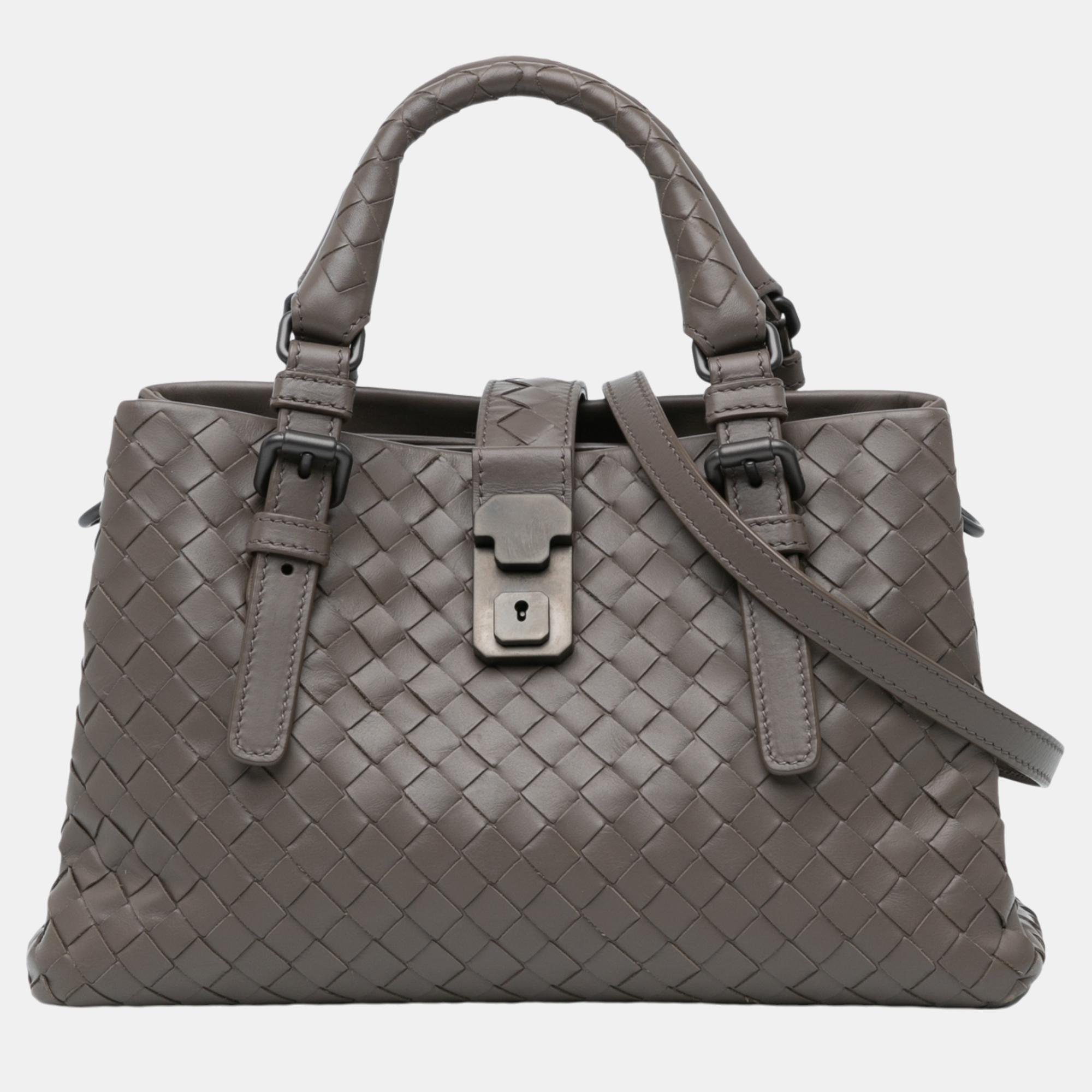 

Bottega Veneta Grey Mini Intrecciato Roma