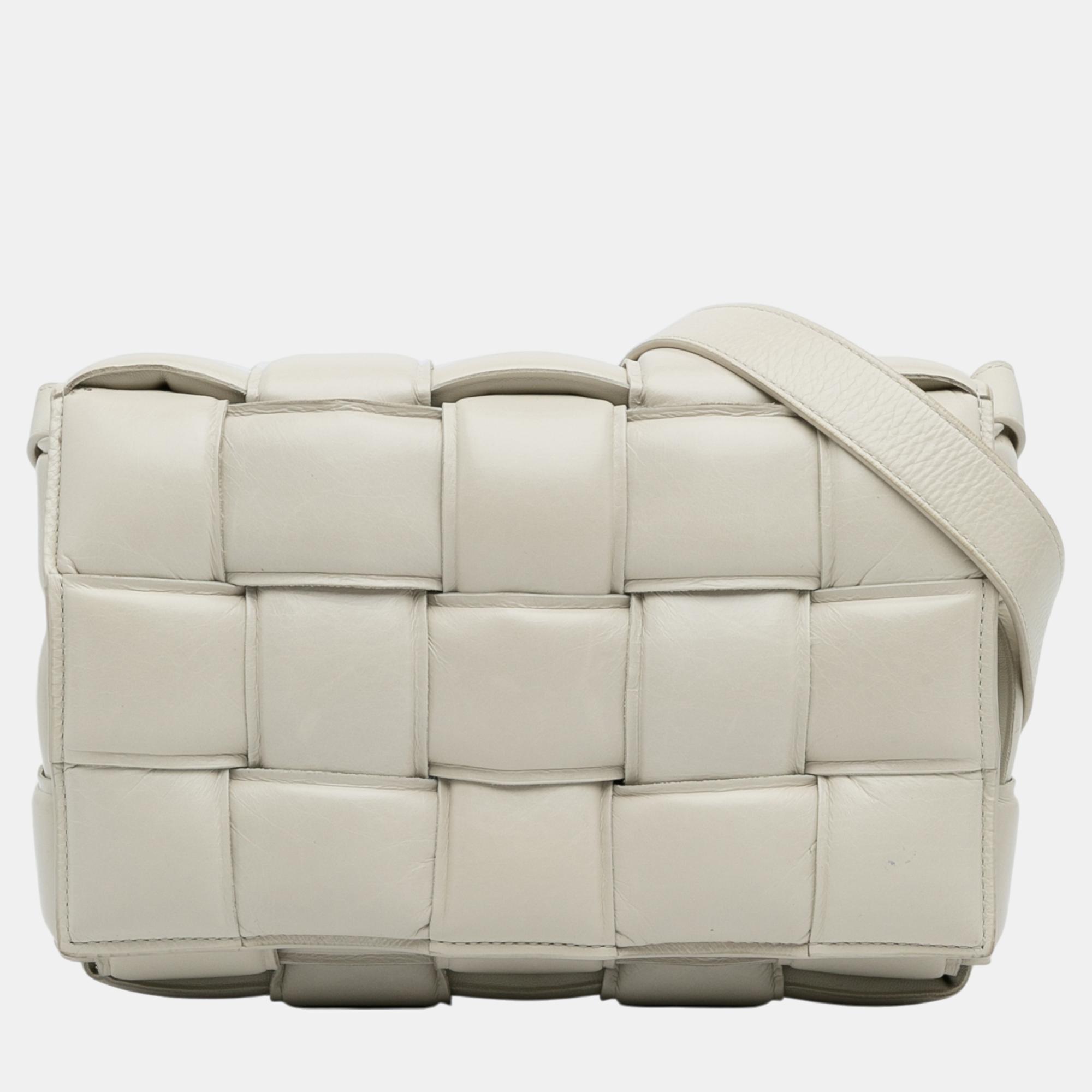 

Bottega Veneta White Calfskin Intrecciato Padded Cassette Crossbody