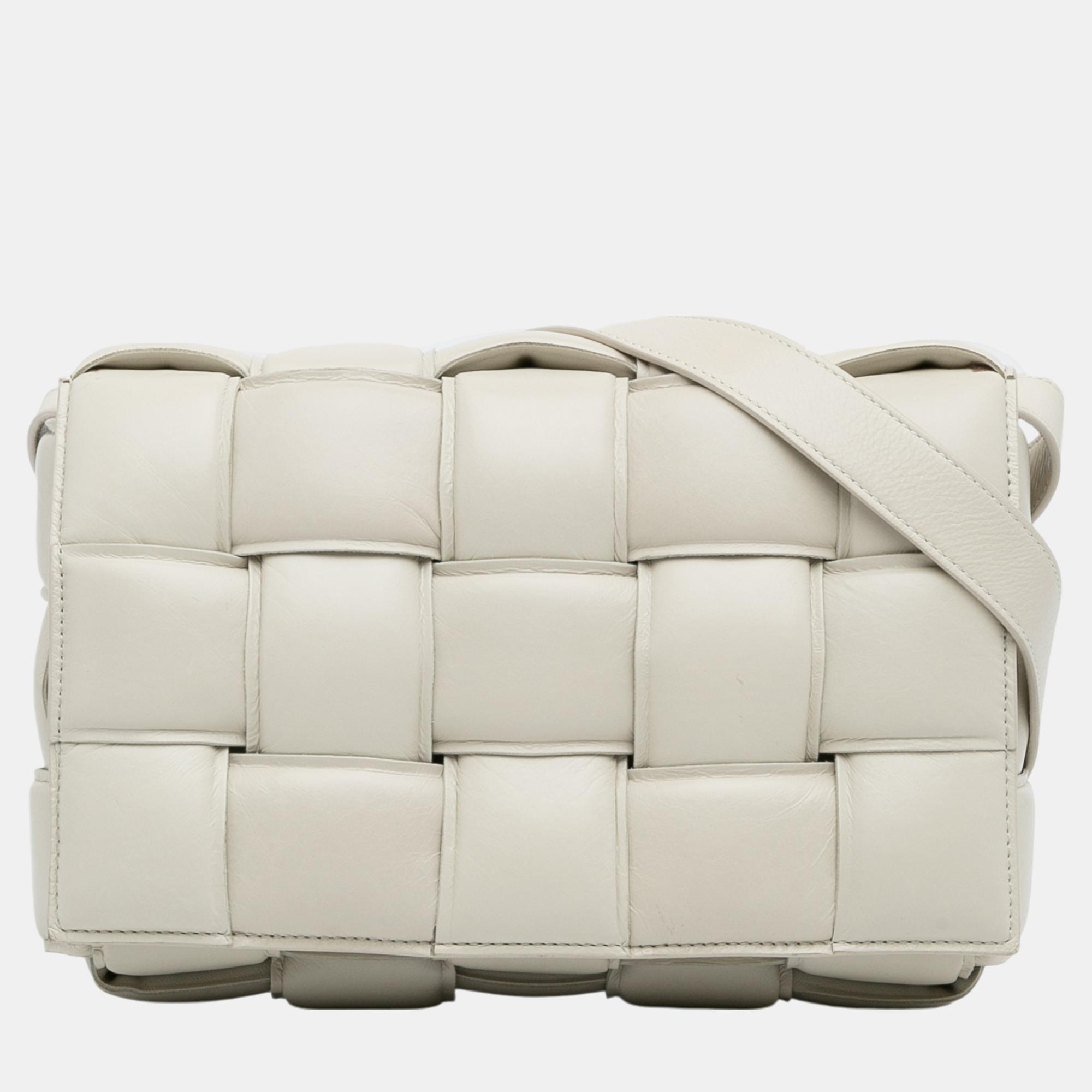 

Bottega Veneta White Calfskin Intrecciato Padded Cassette Crossbody