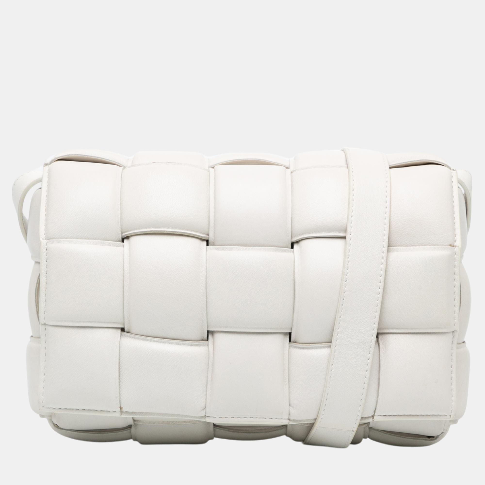 

Bottega Veneta White Calfskin Intrecciato Padded Cassette Crossbody