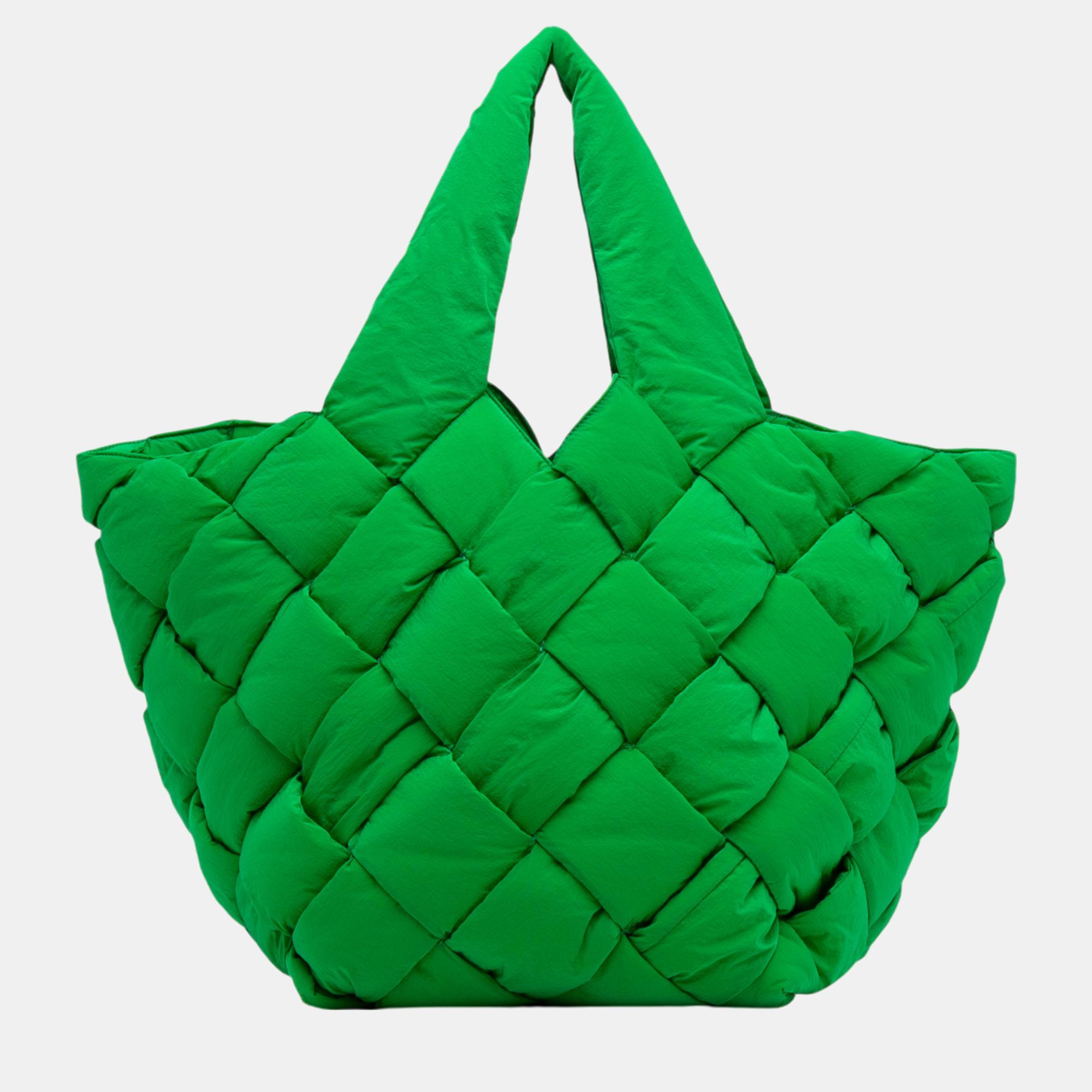 

Bottega Veneta Green Intrecciato Padded Cassette Tote