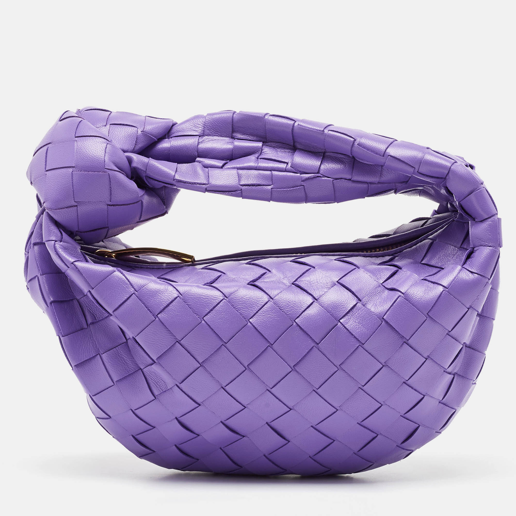 

Bottega Veneta Purple Leather Mini Jodie Hobo