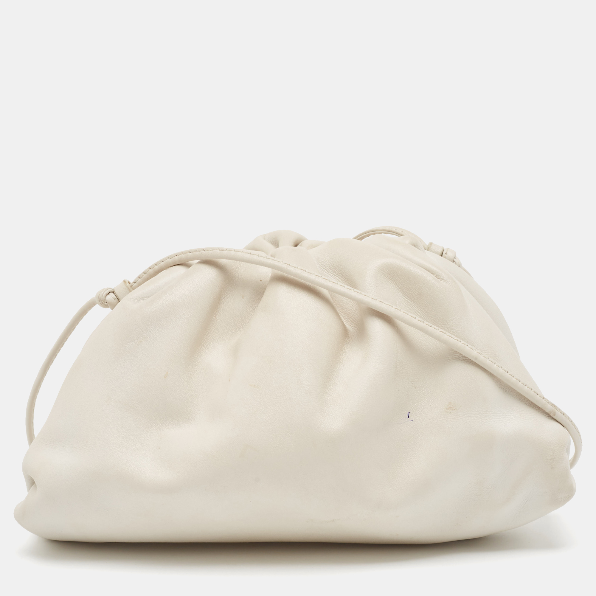 

Bottega Veneta White Leather Mini The Pouch Bag