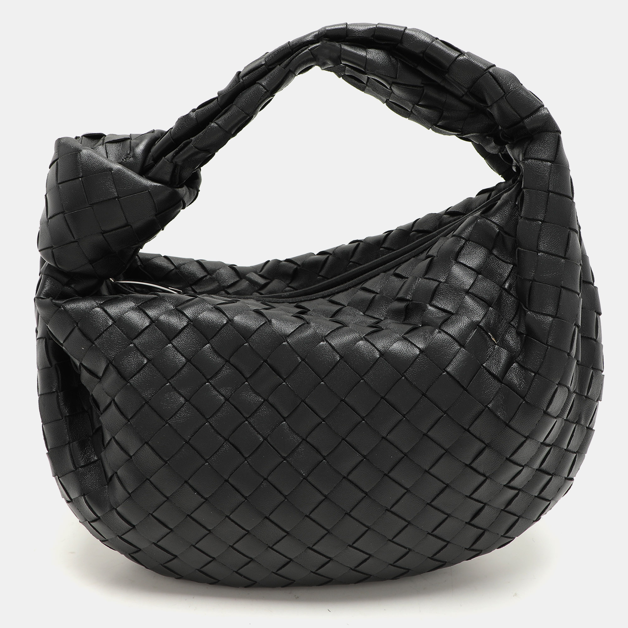 

Bottega Veneta Black Intrecciato Leather Teen Jodie Hobo