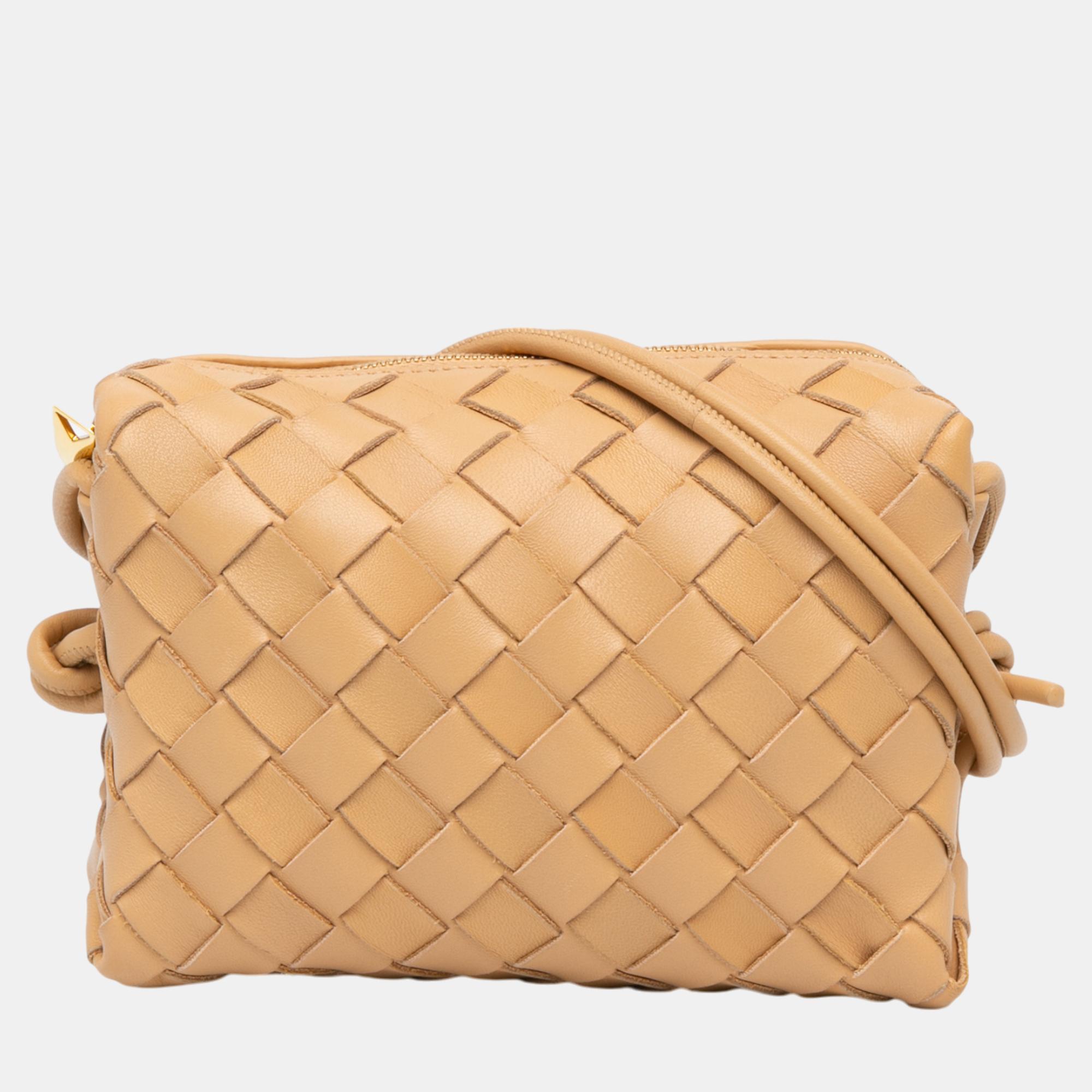 

Bottega Veneta Brown/Beige Mini Intrecciato Loop