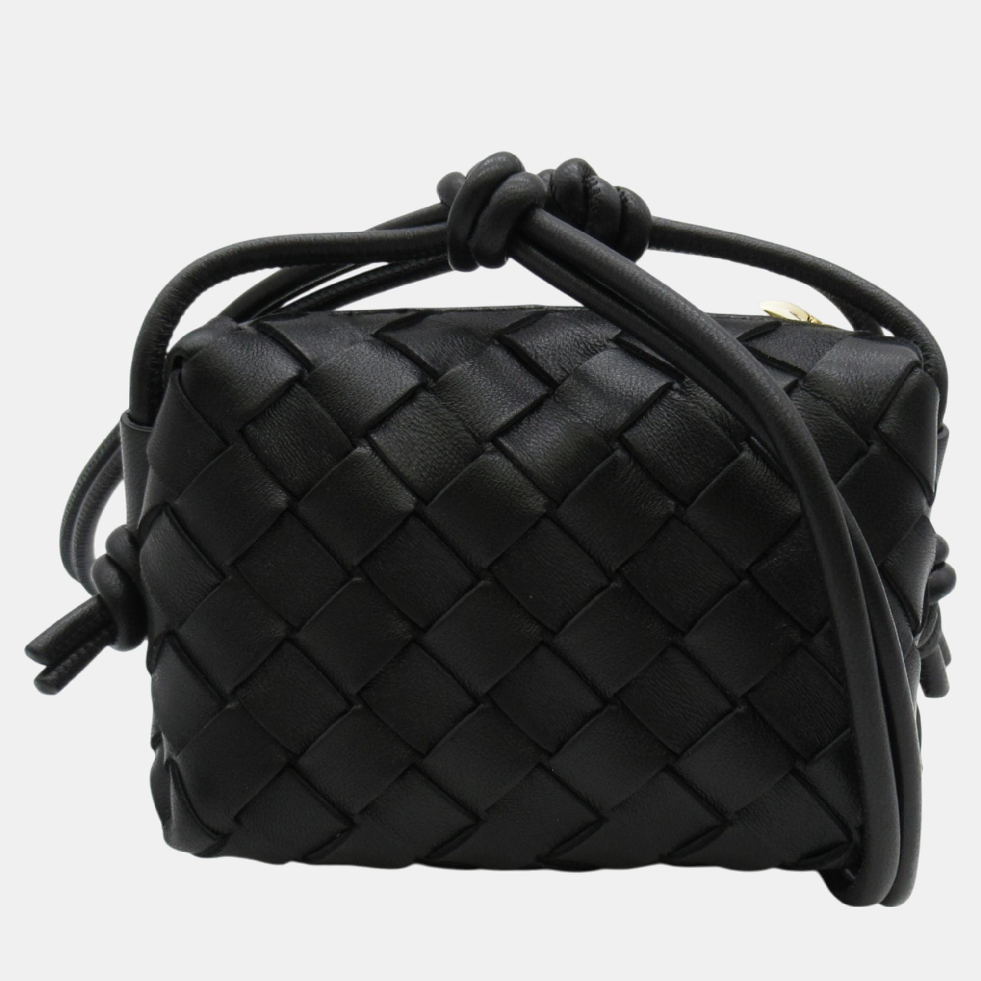 

Bottega Veneta Lambskin (Sheepskin) Black Candy Loop Camera Bag