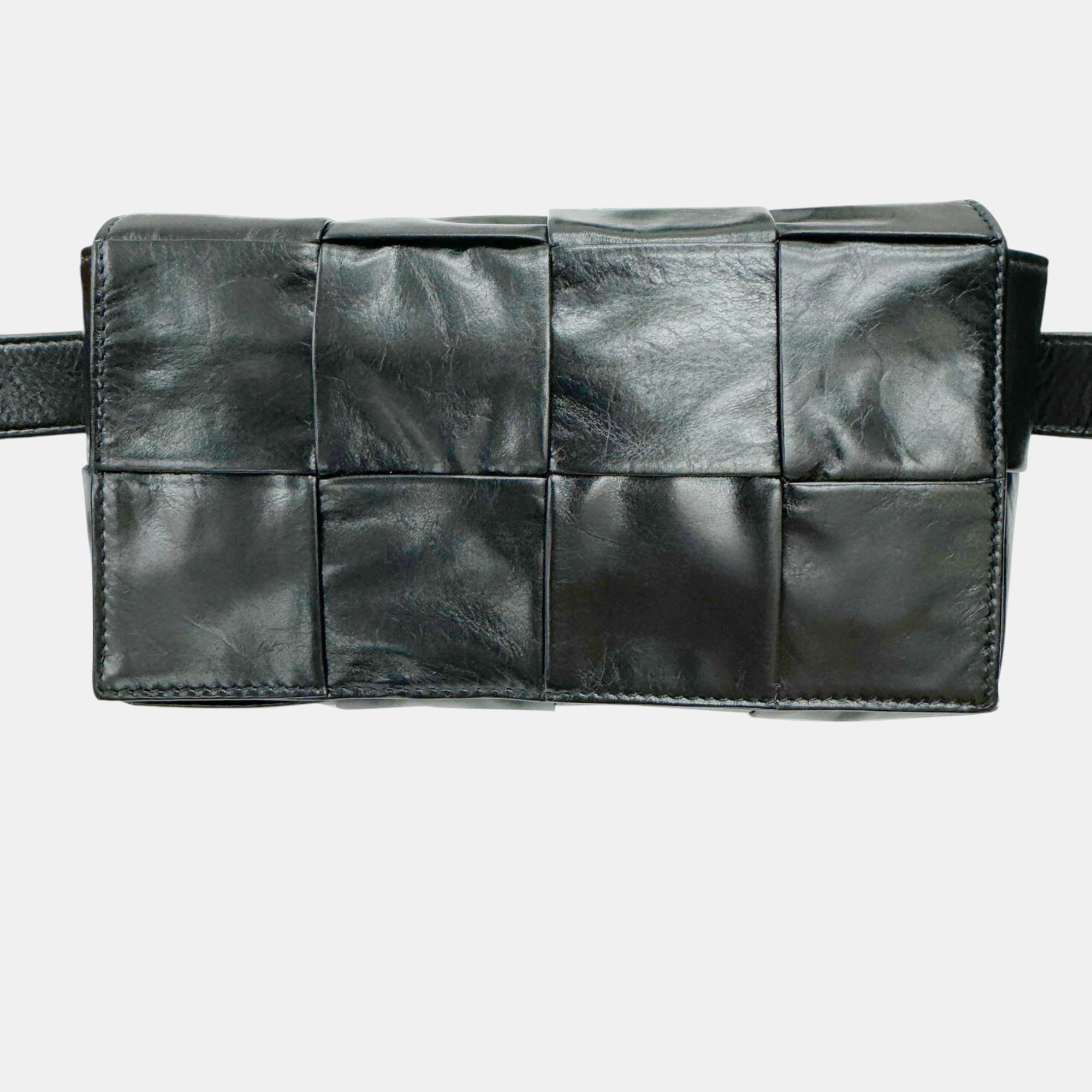 

Bottega Veneta black calfskin leather Cassette Belt Bag