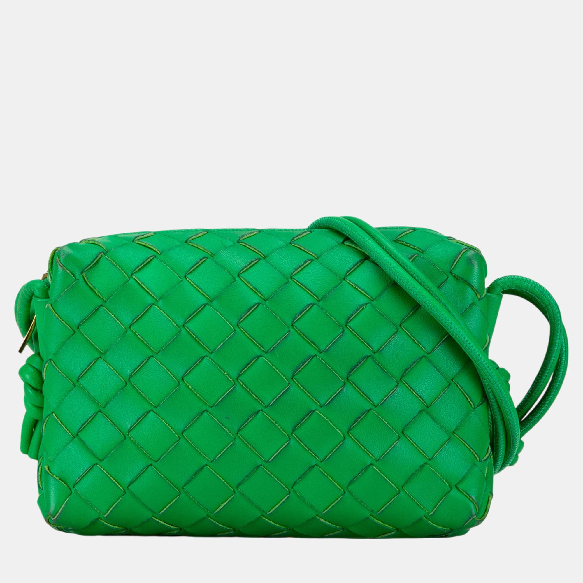 

Bottega Veneta Green Mini Nappa Intrecciato Loop Camera Bag