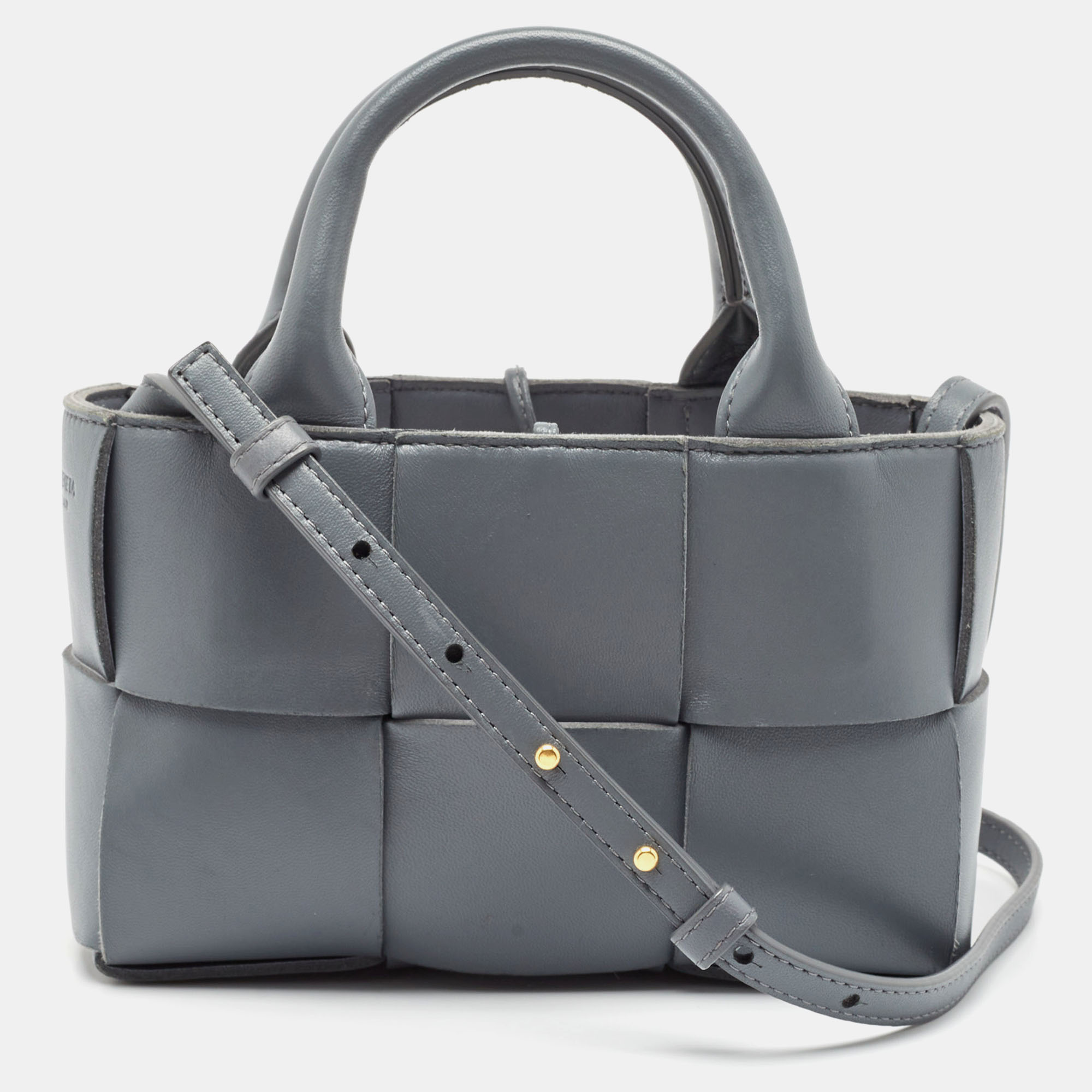 

Bottega Veneta Grey Intreccio Leather Candy Arco Tote