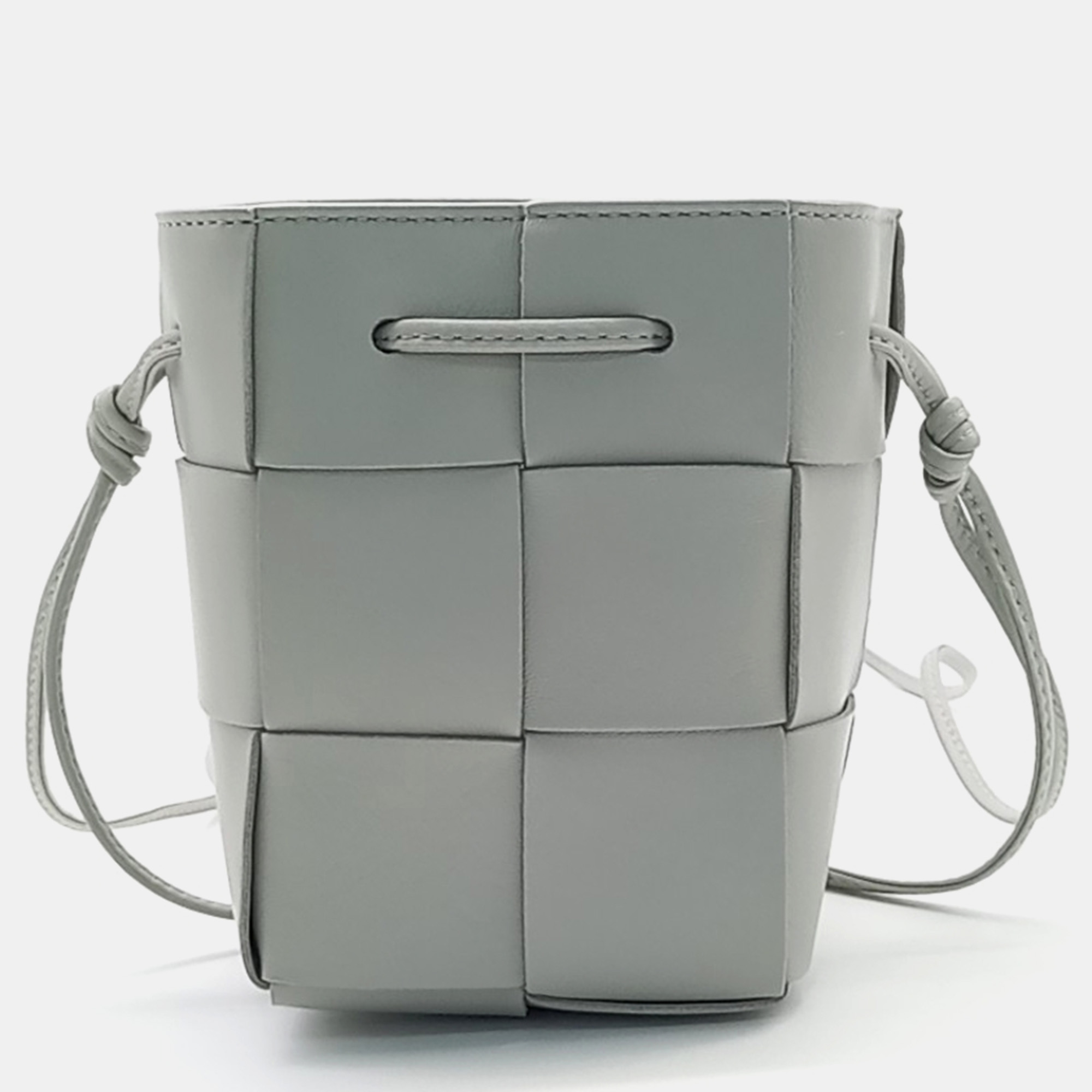 

Bottega Veneta Cassette Mini Bucket Bag, Grey