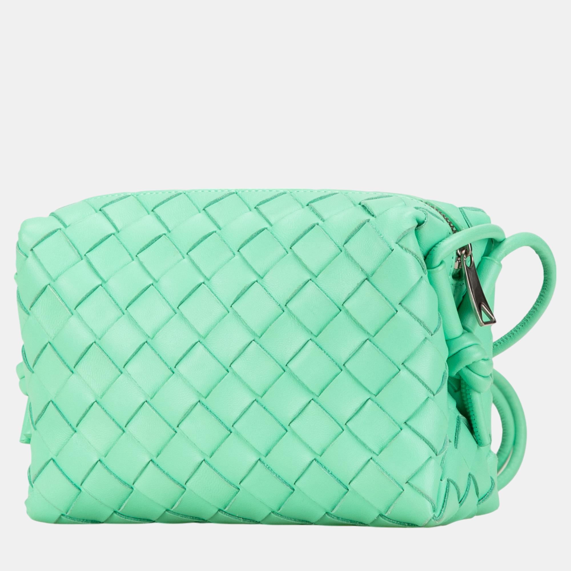 Bottega Veneta Green Mini Nappa Intrecciato Loop Camera Bag 