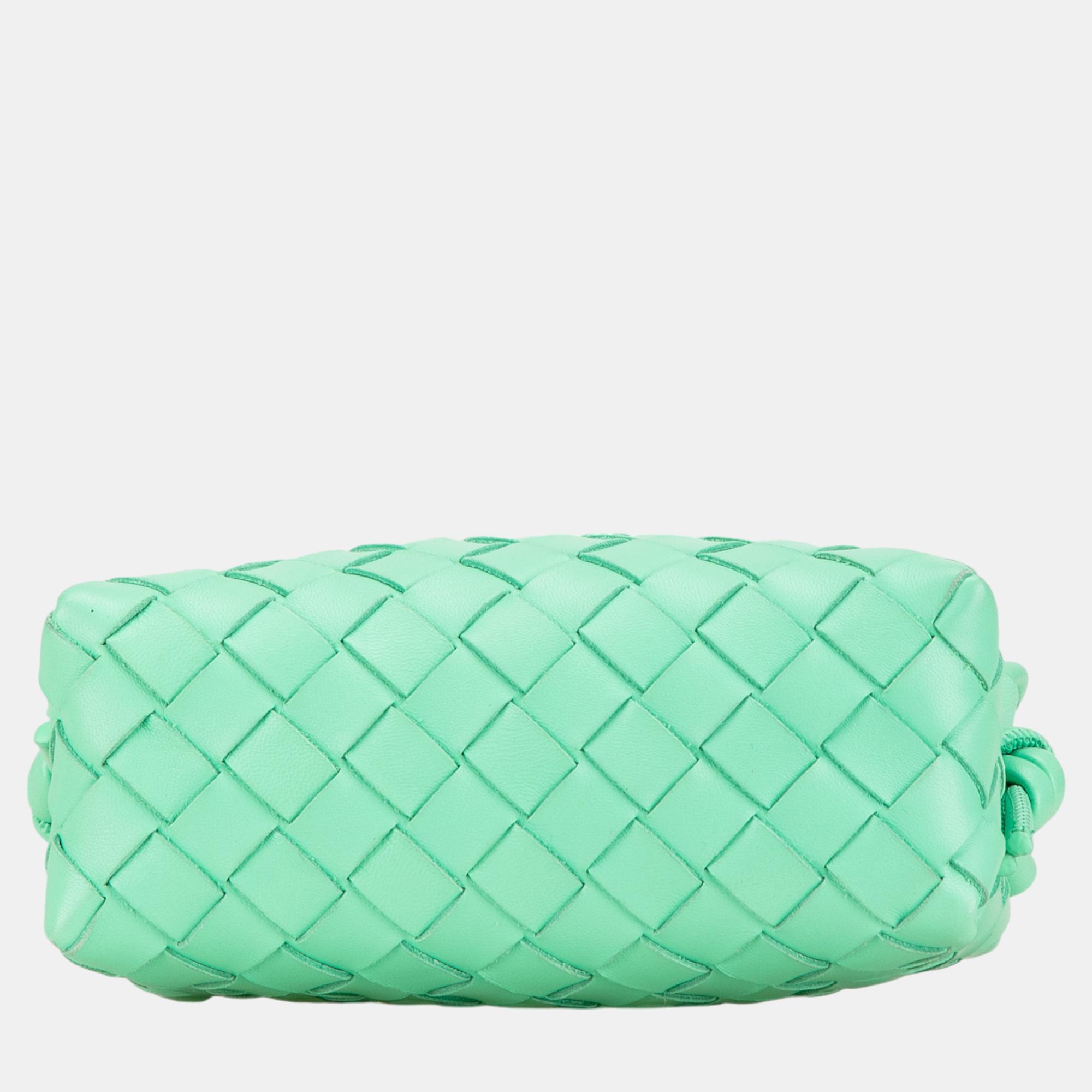 Bottega Veneta Green Mini Nappa Intrecciato Loop Camera Bag 