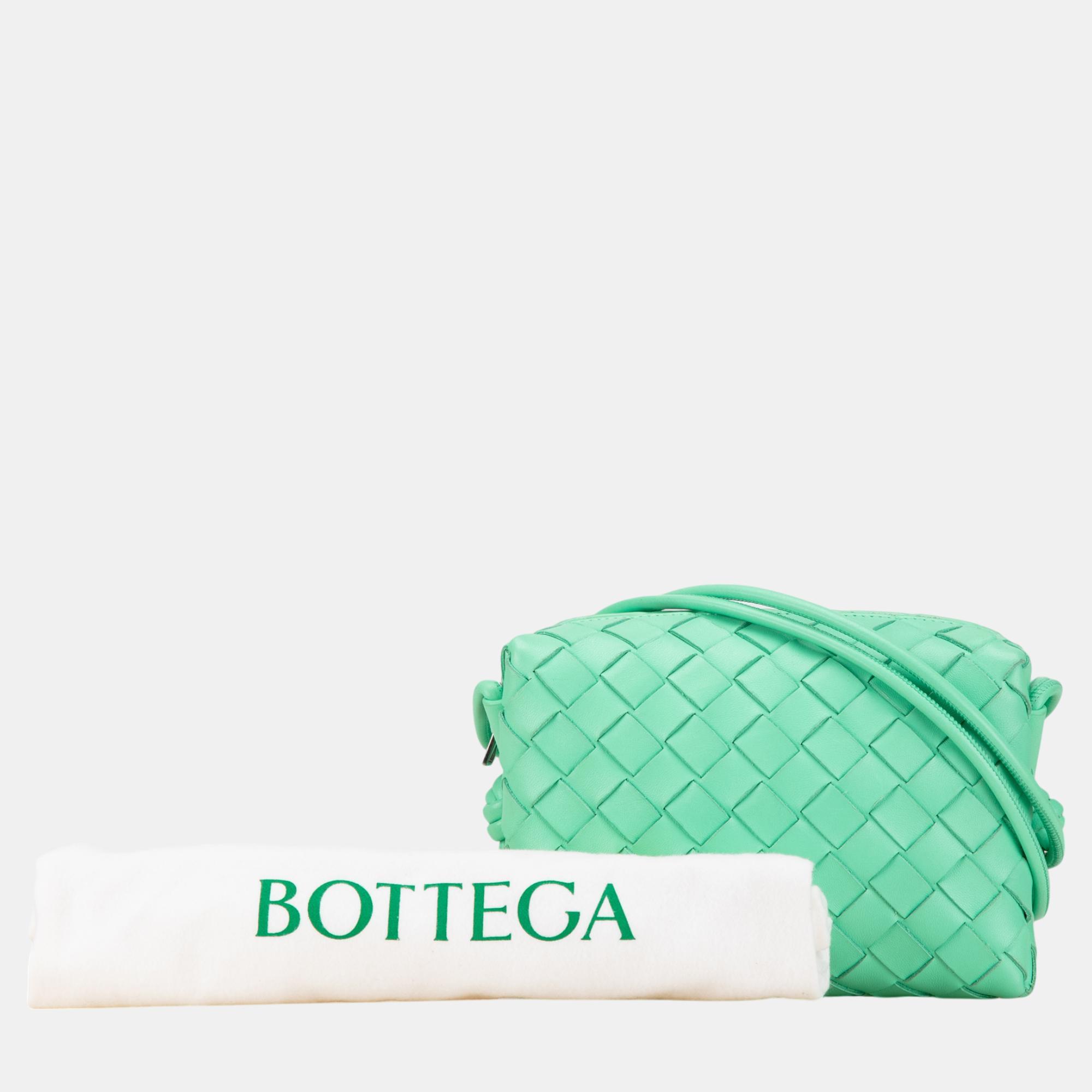 Bottega Veneta Green Mini Nappa Intrecciato Loop Camera Bag 