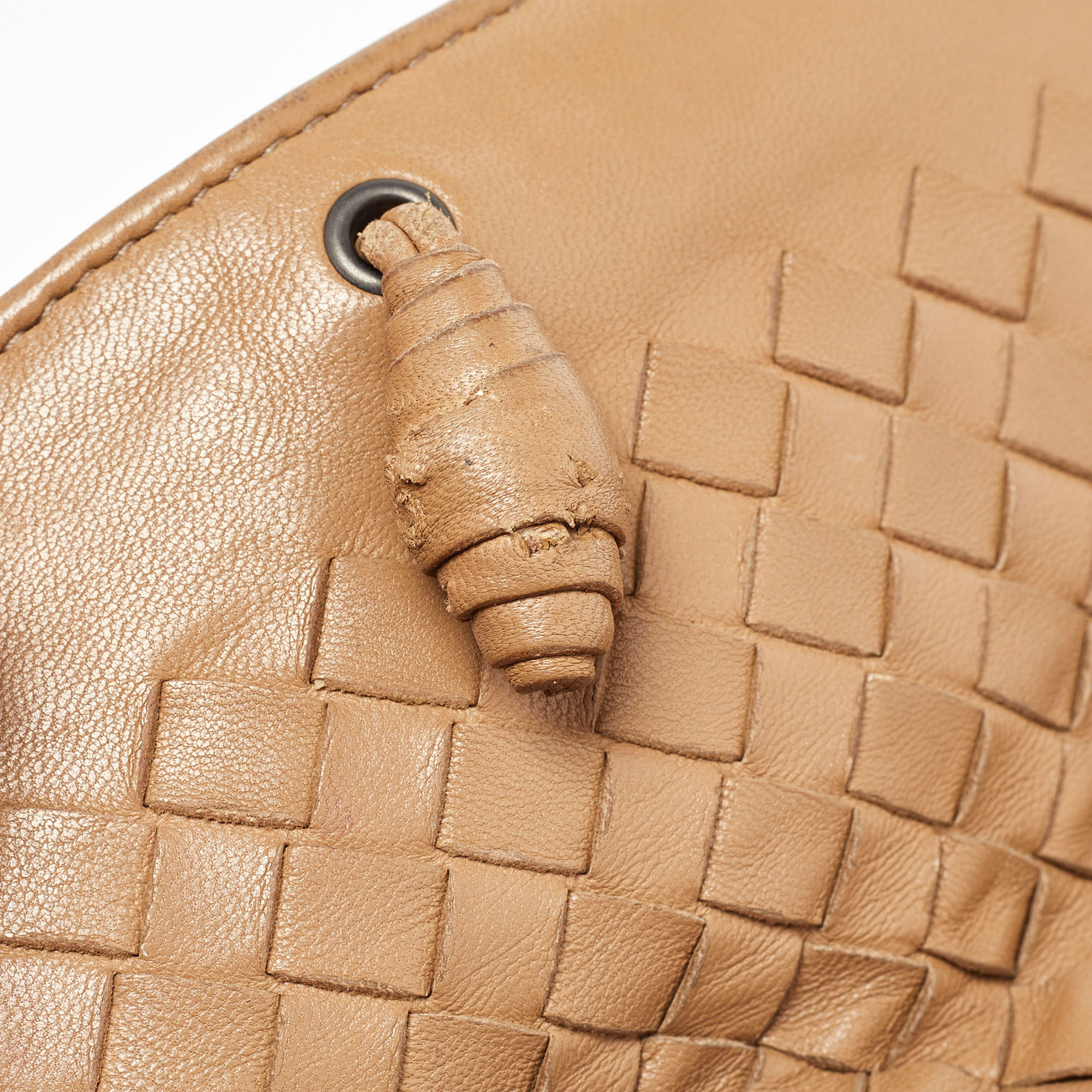 Bottega Veneta Sand Brown Intrecciato Leather Shoulder Bag 