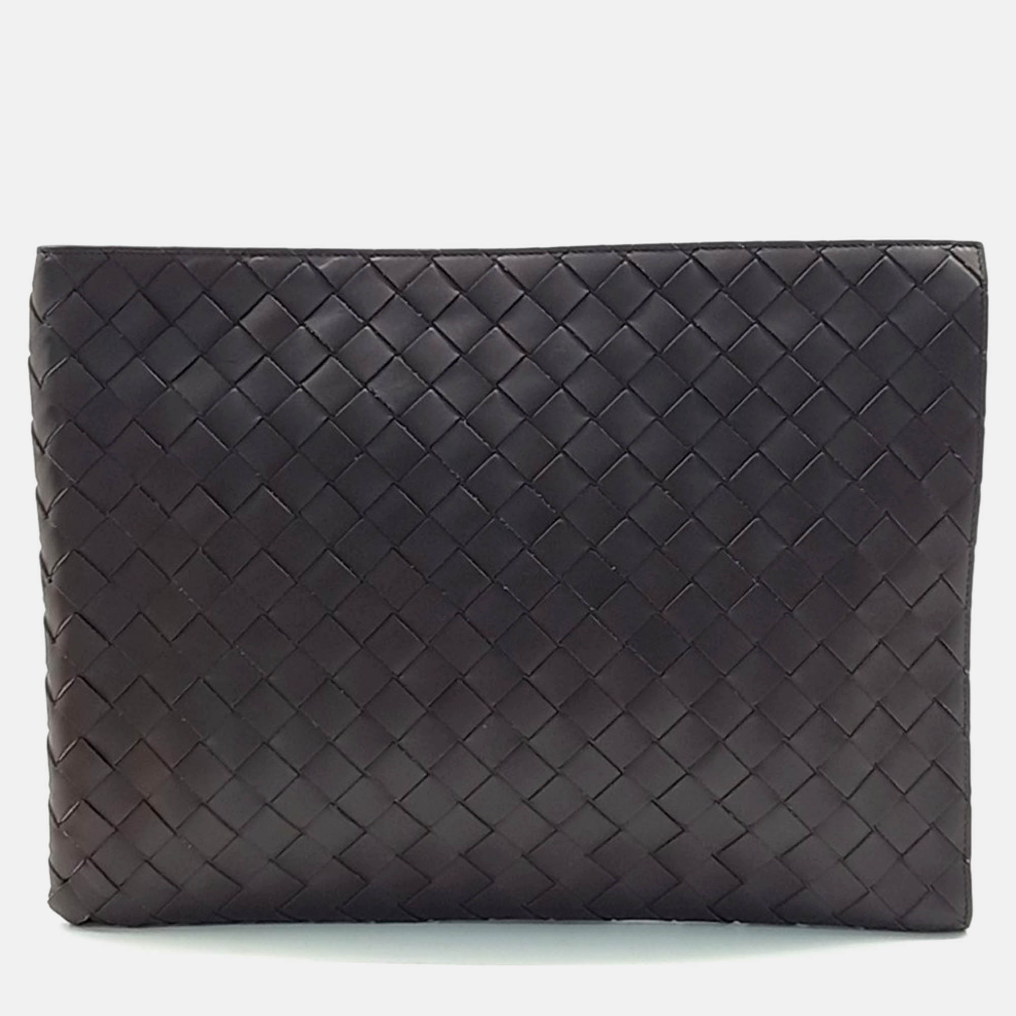 

Bottega Veneta Brown Leather Bottega Veneta mesh clutch