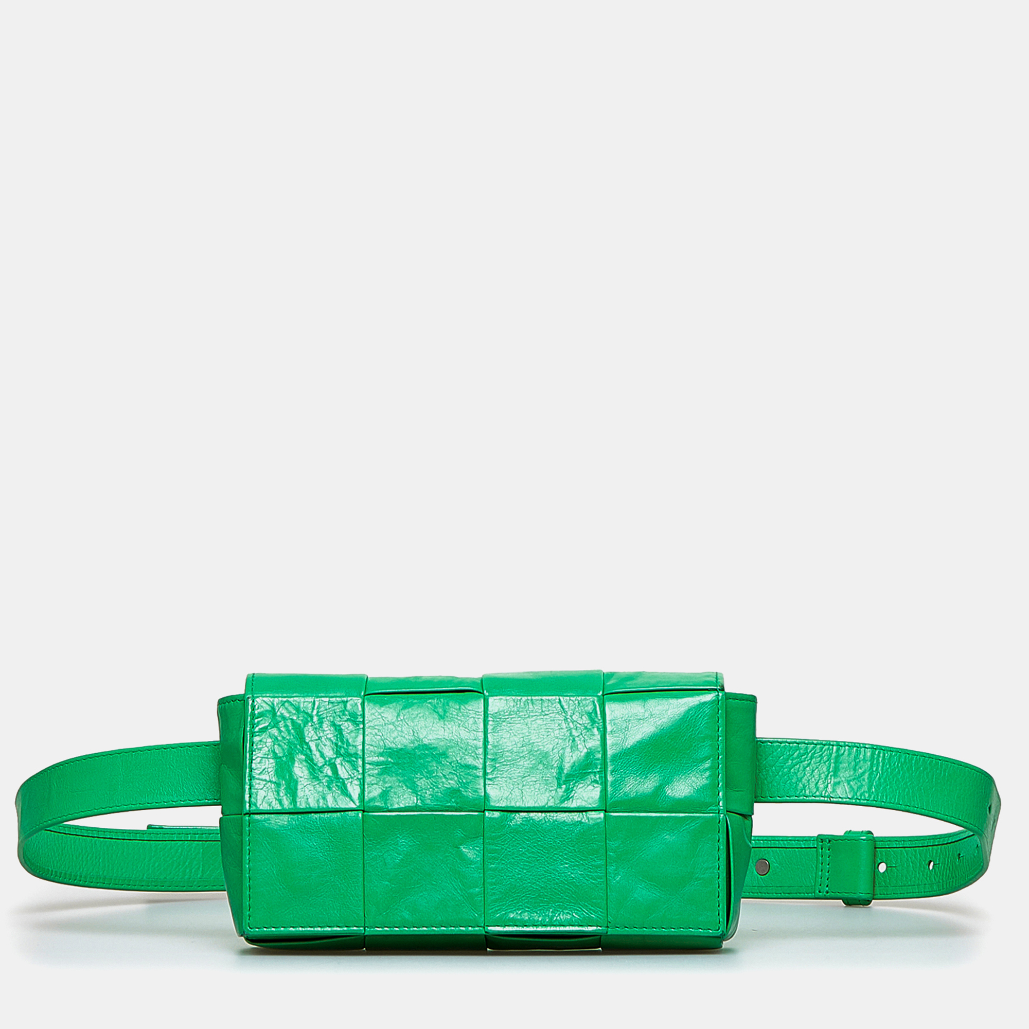 

Bottega Veneta Green Leather Mini Nappa Intrecciato Cassette Belt Bag