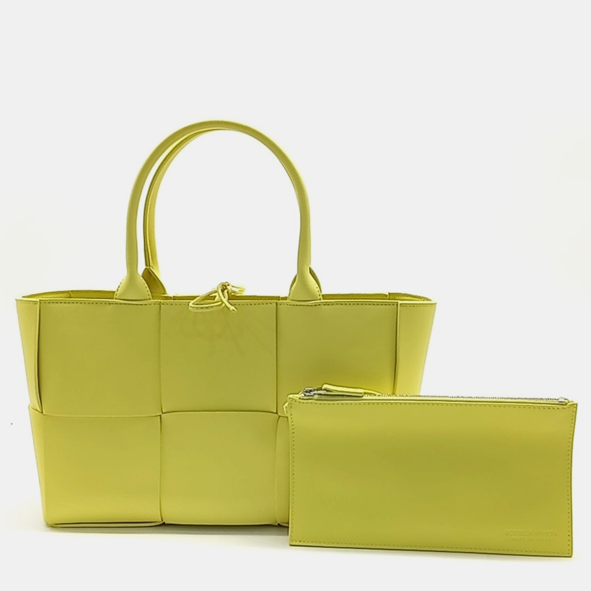 

Bottega Veneta Yellow Leather Arco Tote Bag