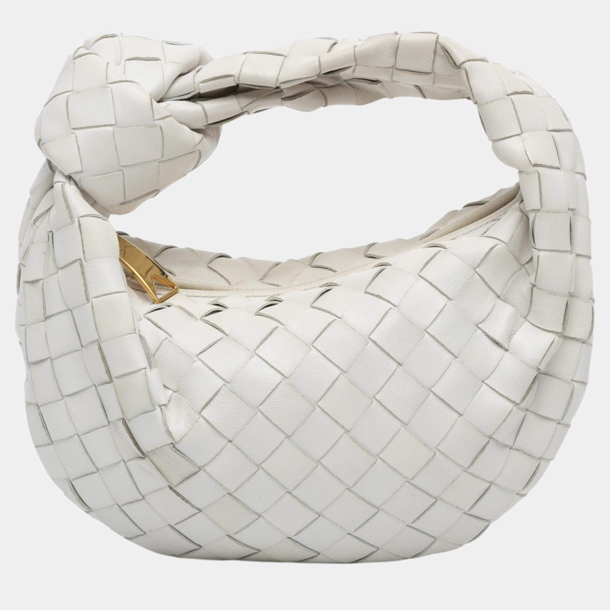 

Bottega Veneta White Mini Nappa Intrecciato Jodie