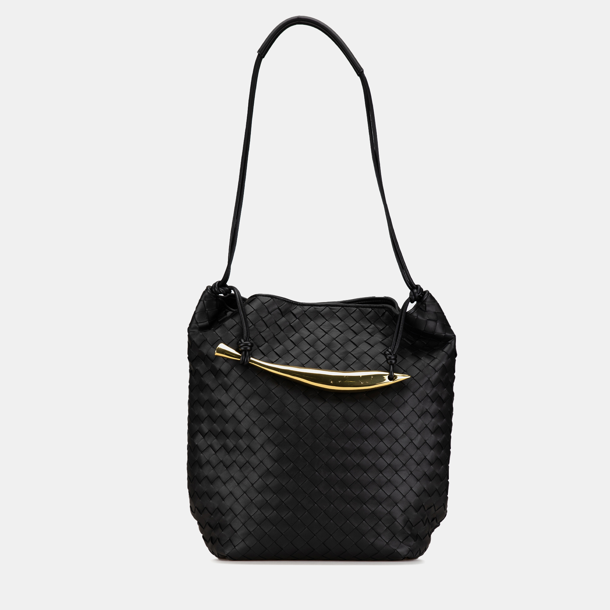 

Bottega Veneta Black Lambskin Intrecciato Sardine Hobo