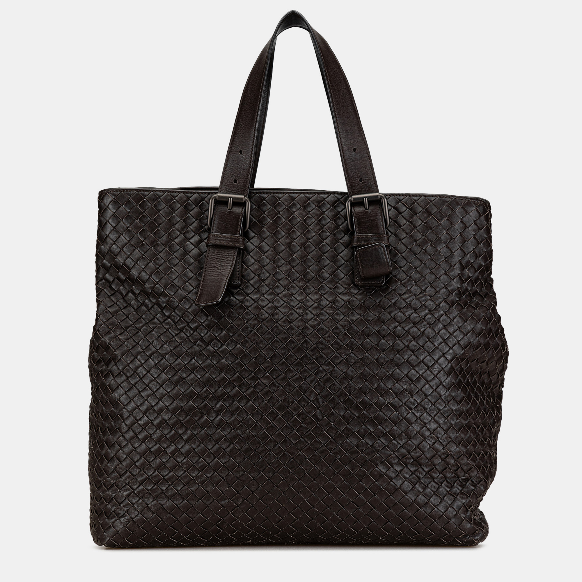 

Bottega Veneta Nappa Intrecciato Belted Tote, Brown