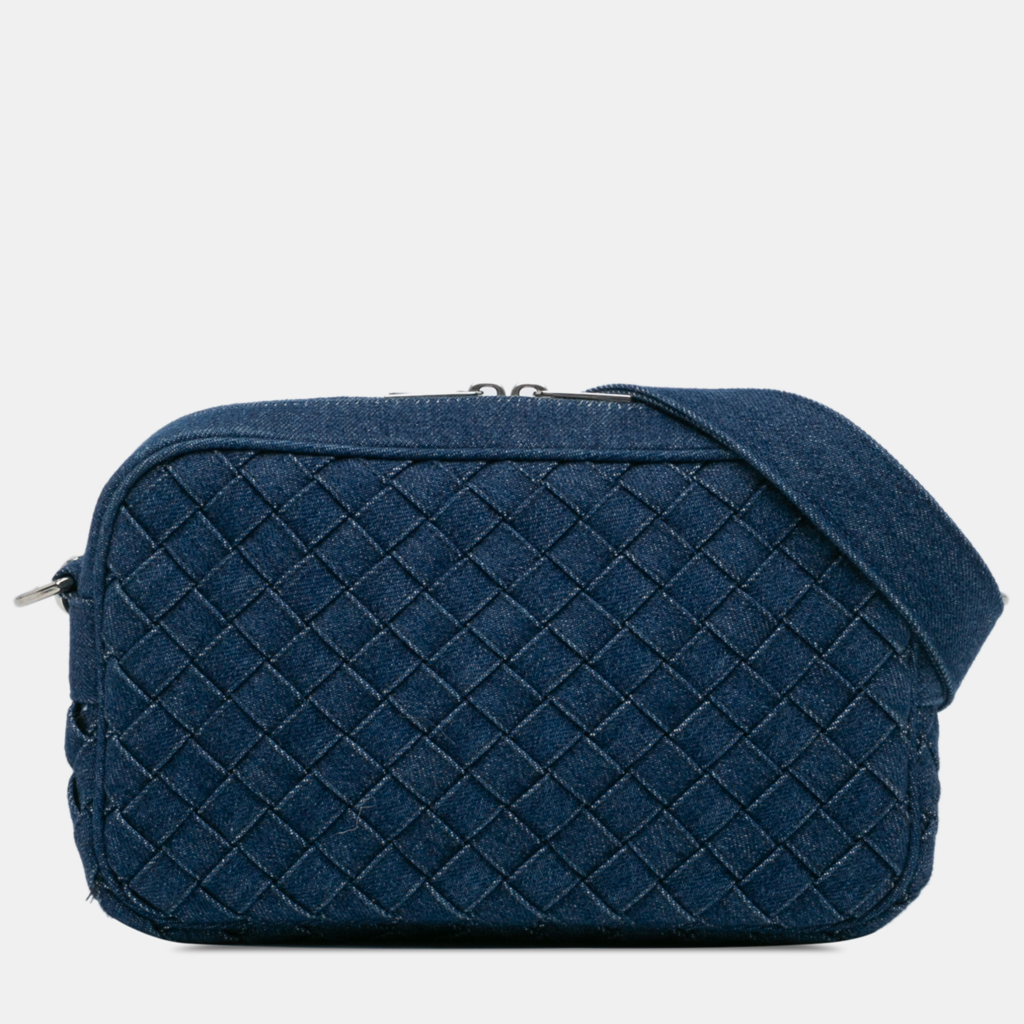 

Bottega Veneta Small Denim Intreccio Camera Bag, Blue